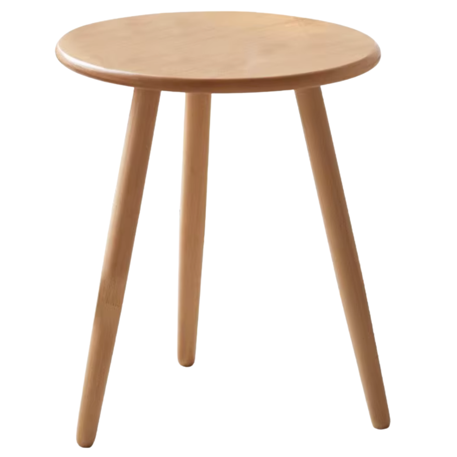 Beech, Rubberwood Solid Wood Small Round Side Table