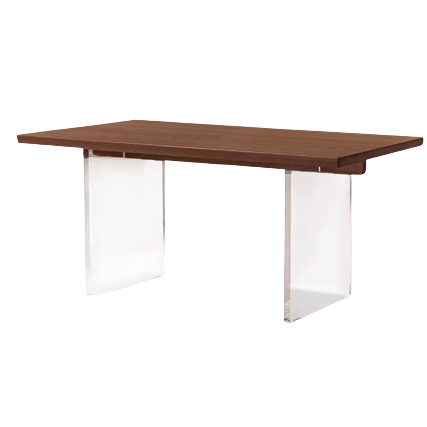 Oak, South American Walnut Solid Wood Acrylic Floating Large Size Dining Table