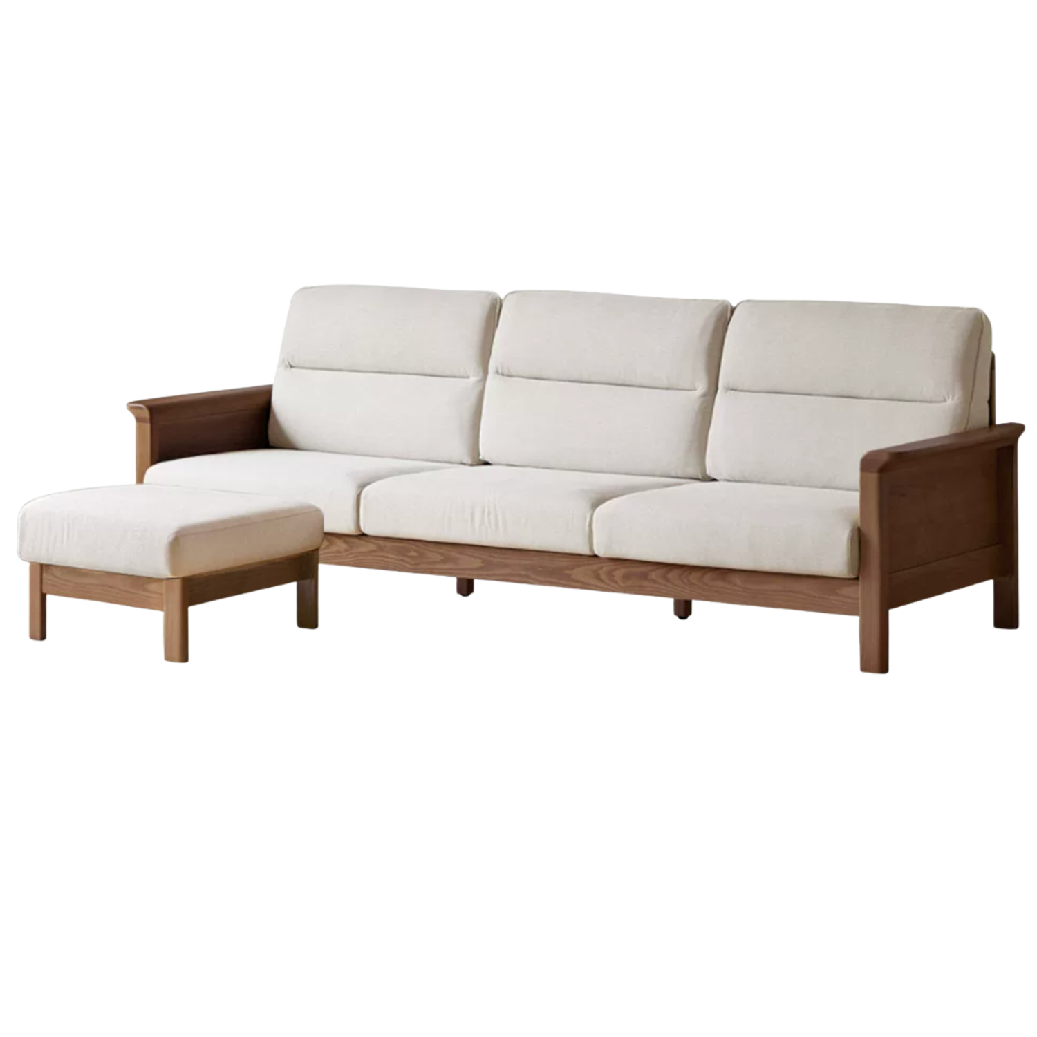 Ash Solid Wood Modern High Back Sofa