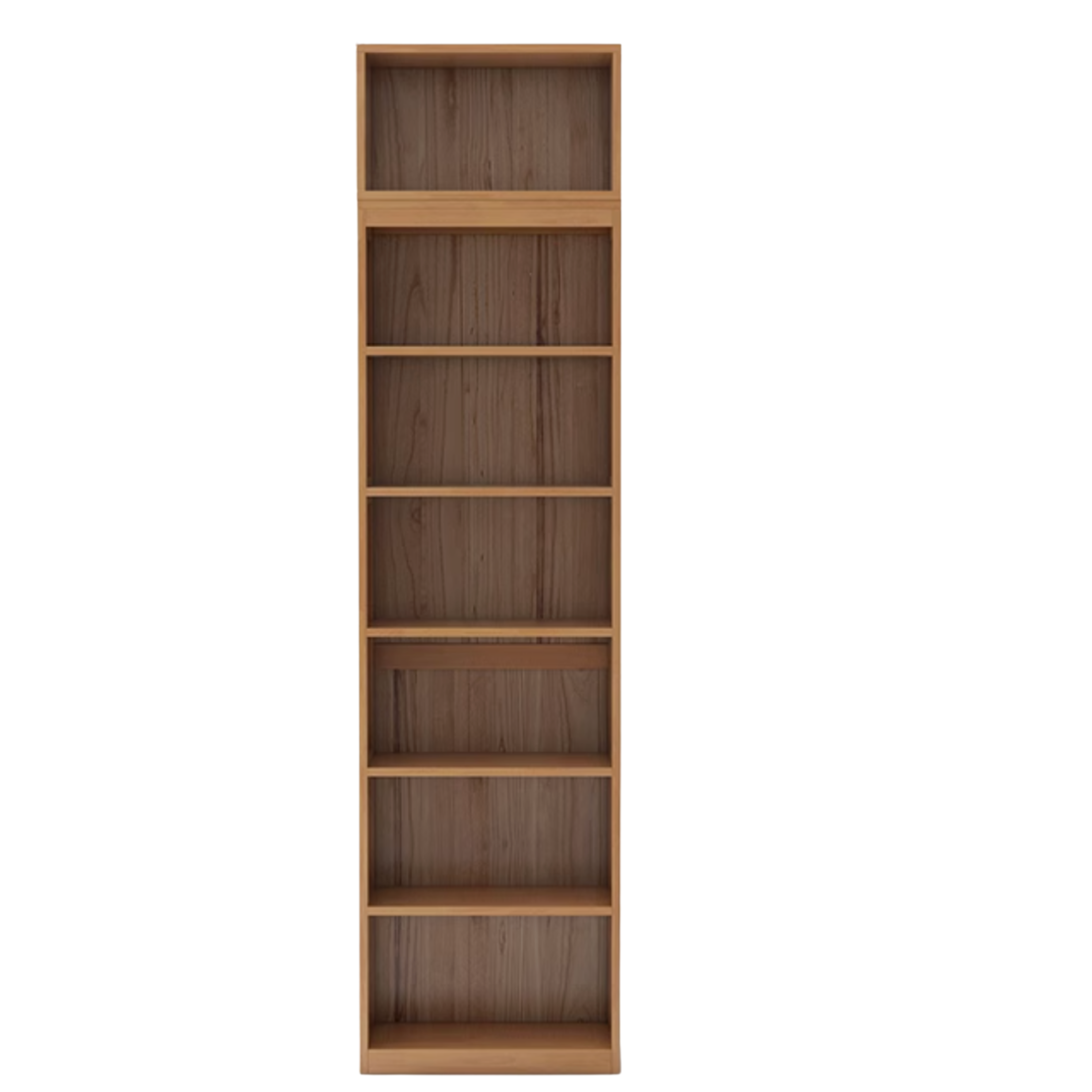 Oak, Solid Rubberwood Modern Bookcase Storage