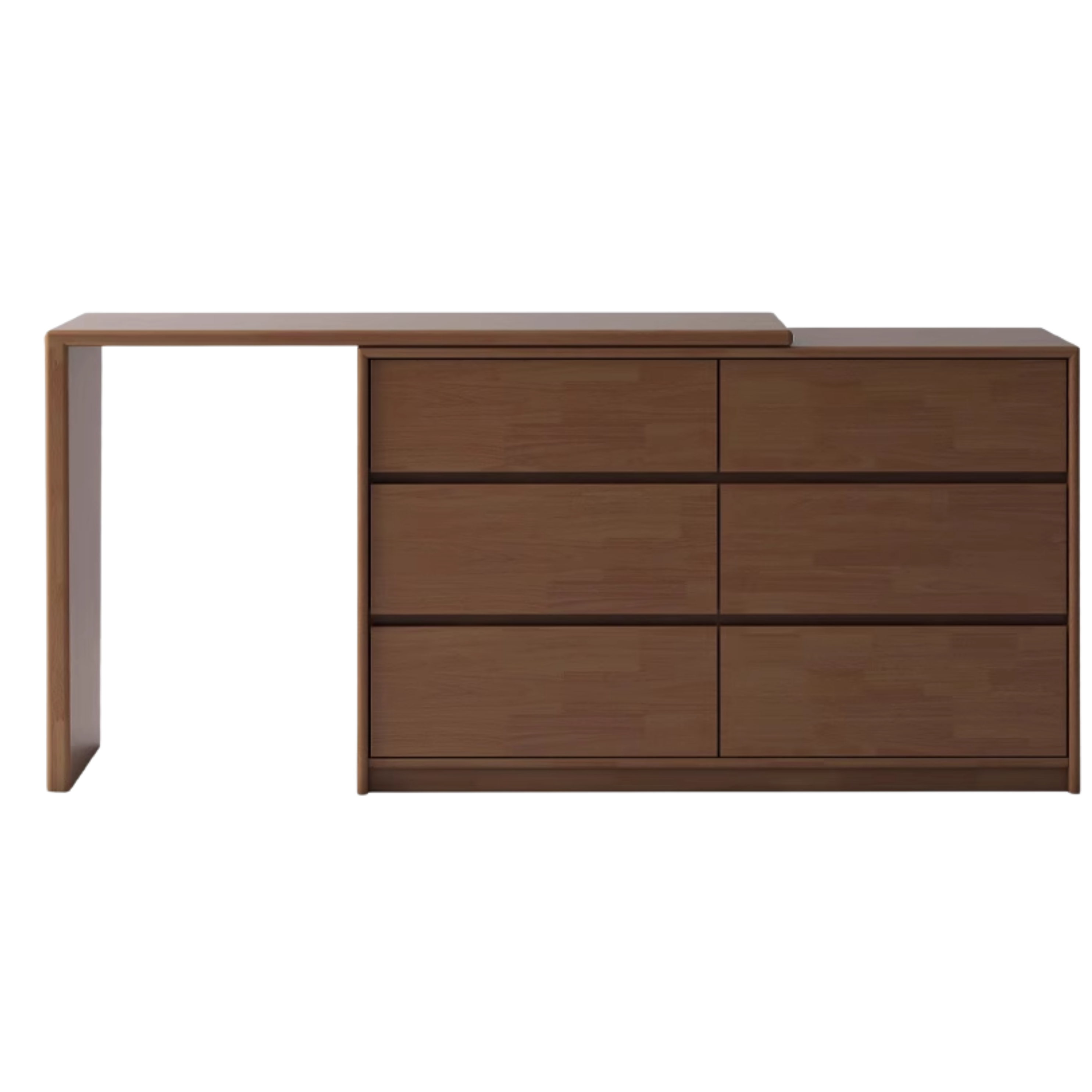 Oak, Solid Rubberwood Dressing Table L-Shaped Corner