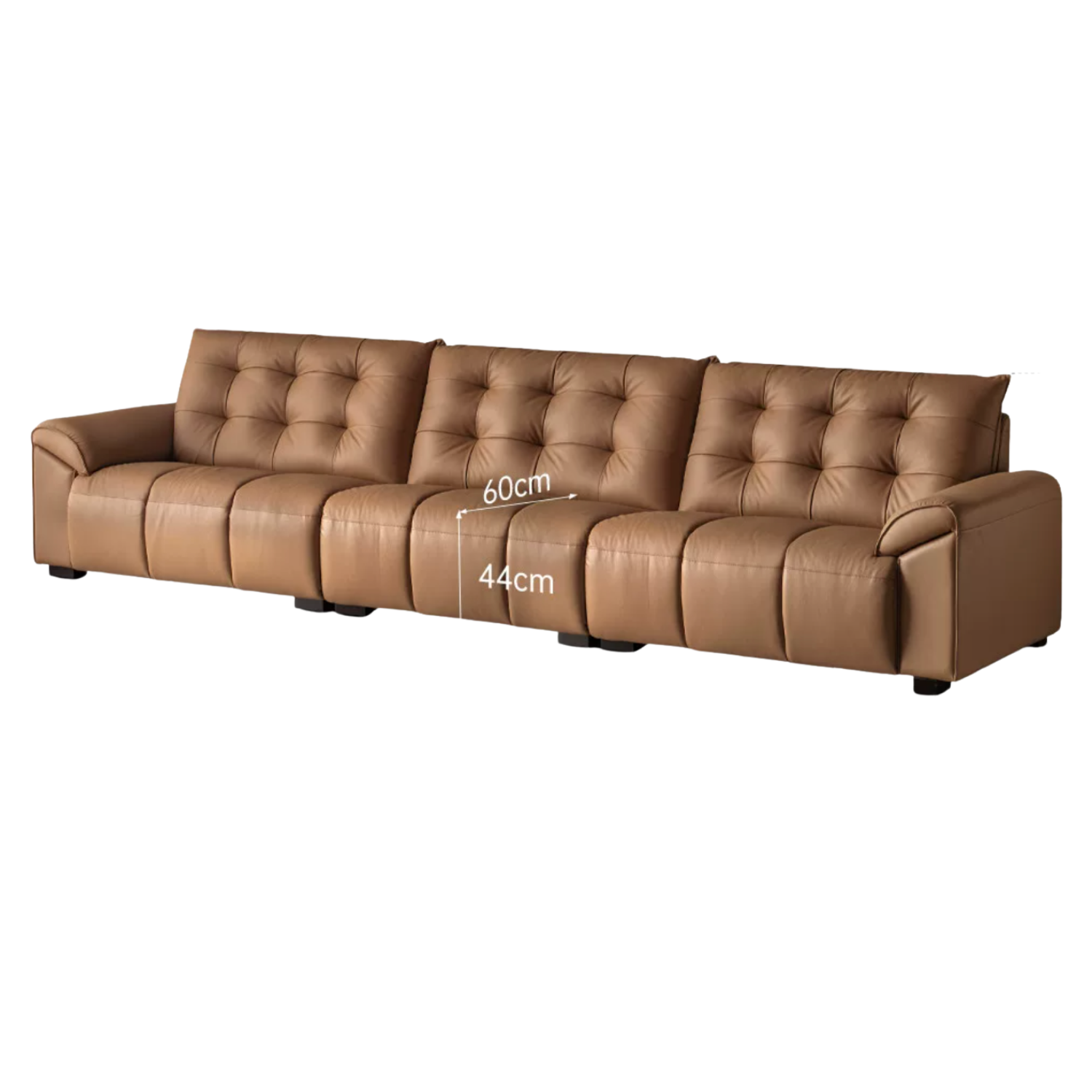 Genuine Leather Oversized Tufted Deep-Cushion Sofa