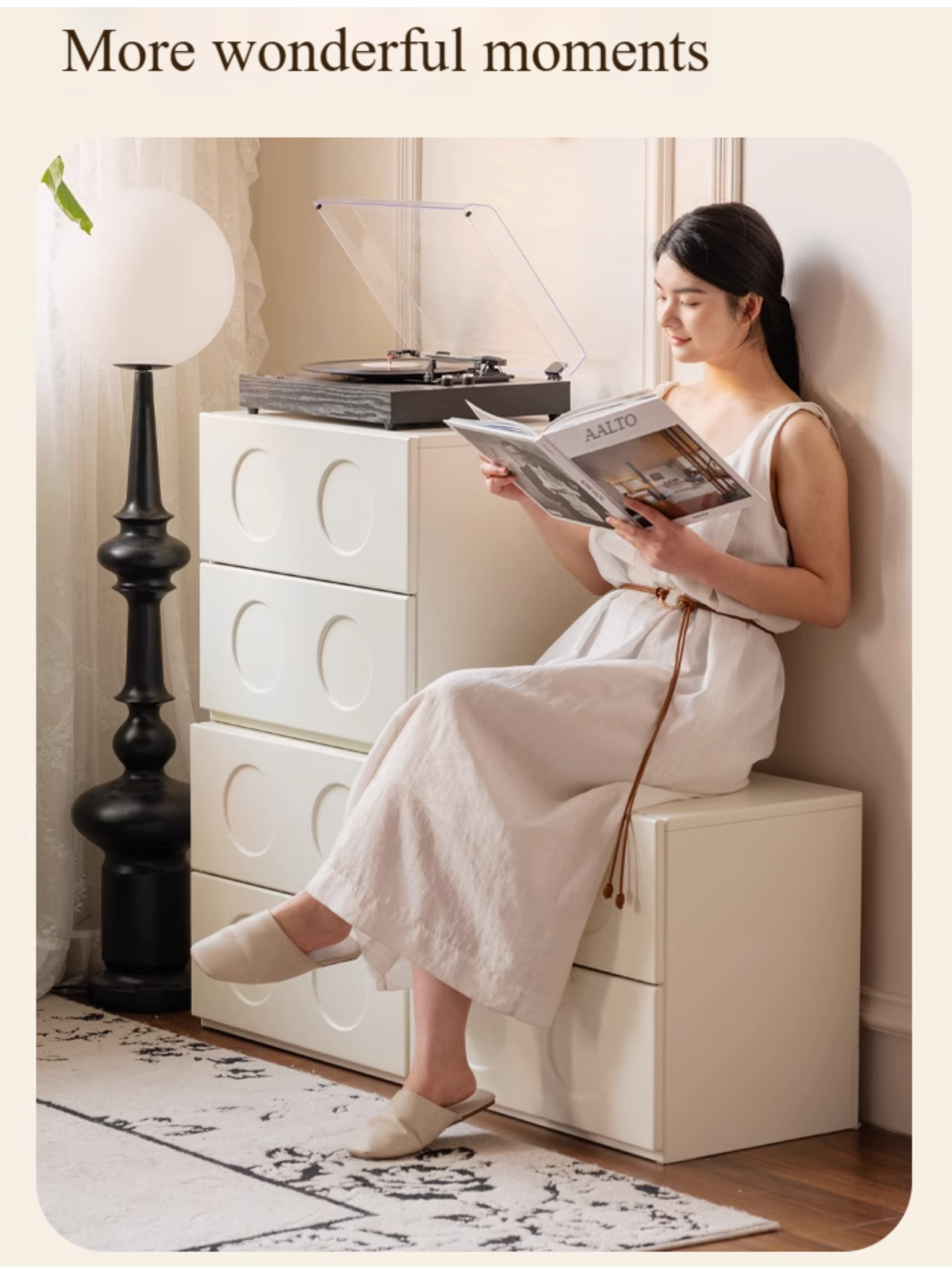 Poplar Solid Wood French Cream Style Module Combination TV Cabinet.