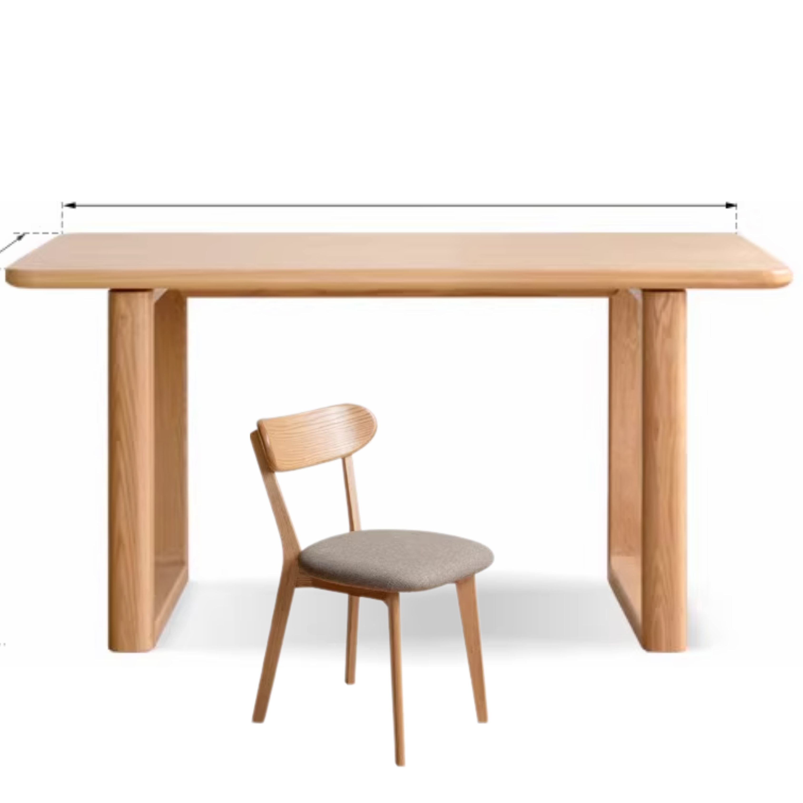Oak Solid Wood Large Plate Dining Table