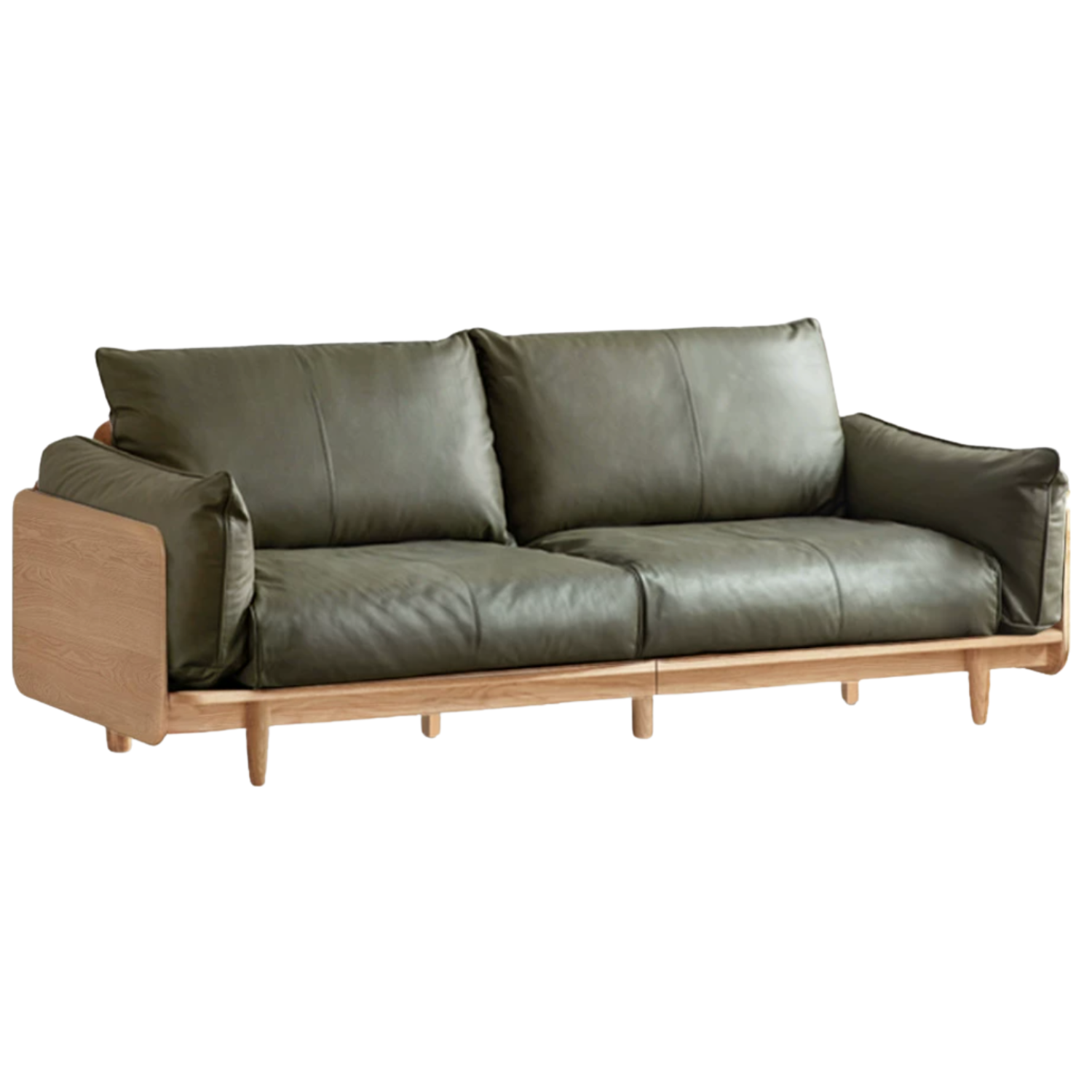 Oak, Ash Solid Wood genuine leather, fabric Sofa