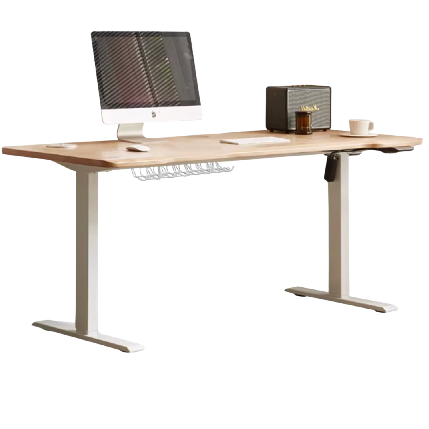 Cherry, Ash, Black Walnut Solid Wood Electric Lift Standing Desk