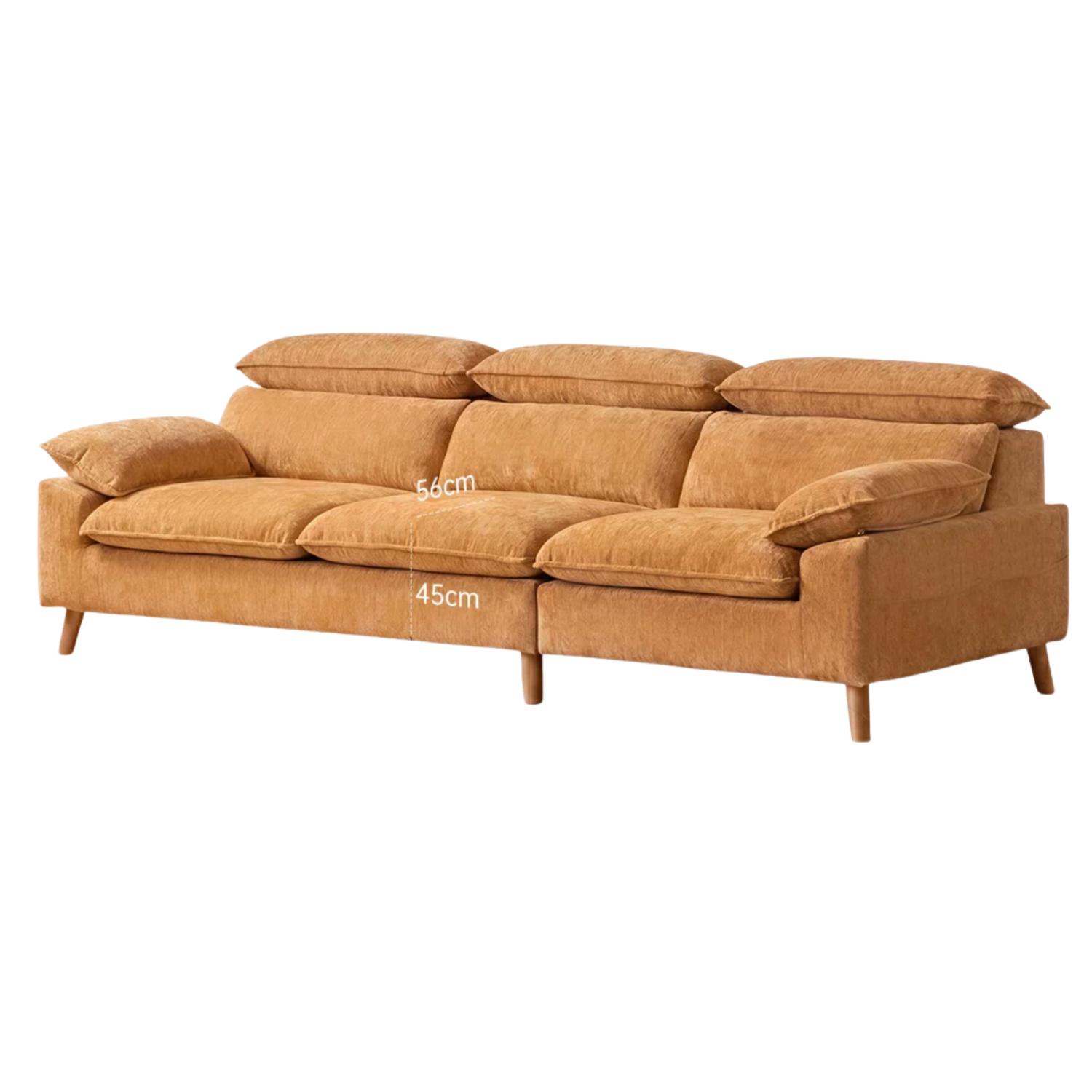 Fabric High Back Straight Sofa Modern