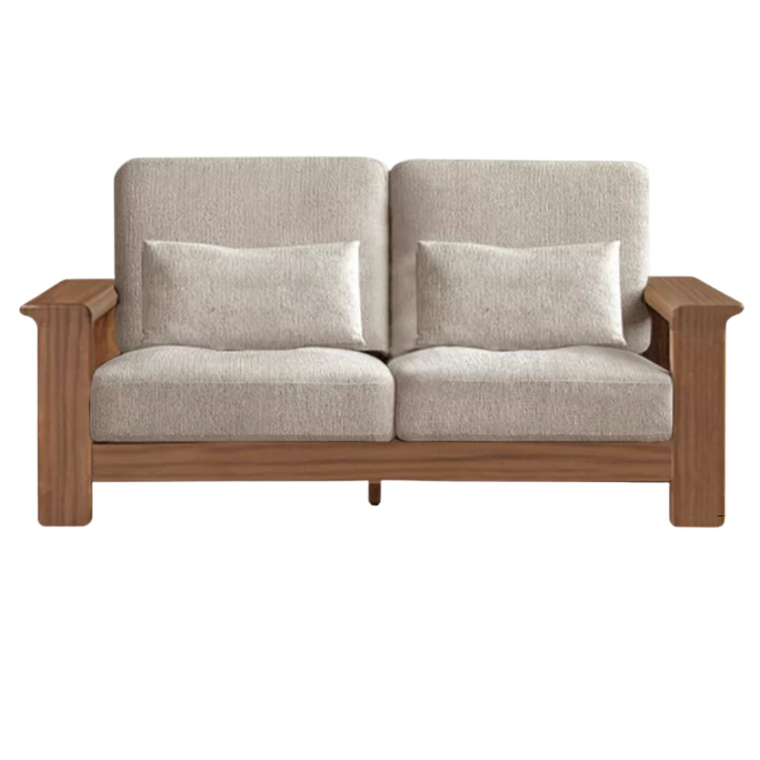 Black Walnut Solid Wood, Ash, Sandalwood, Genuine Leather, fabrics Designer Sofa with Deep, Structured Silhouette