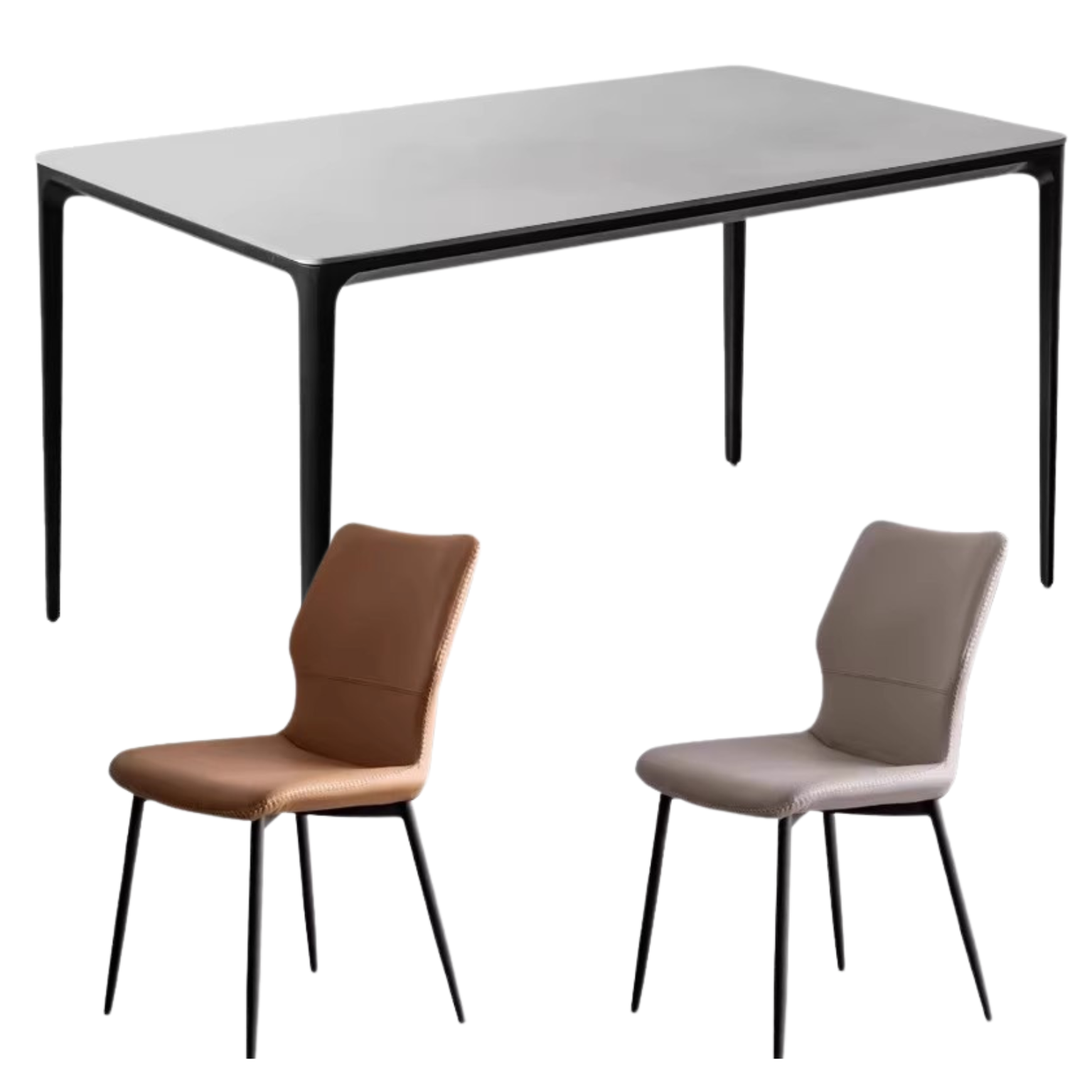 Metal Rock Plate Slate Italian Light Luxury Dining Table