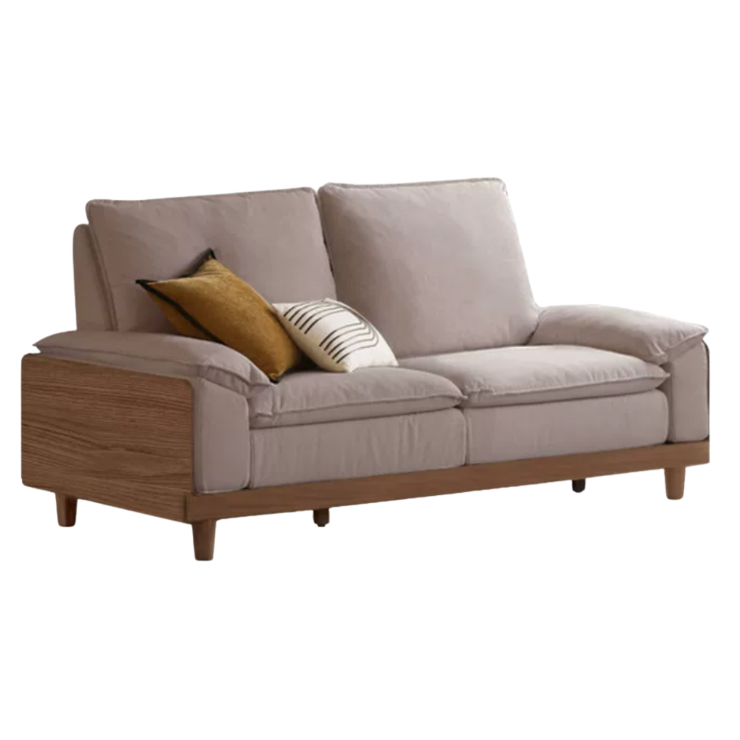 Black Walnut, Ash Solid Wood High Back Sofa