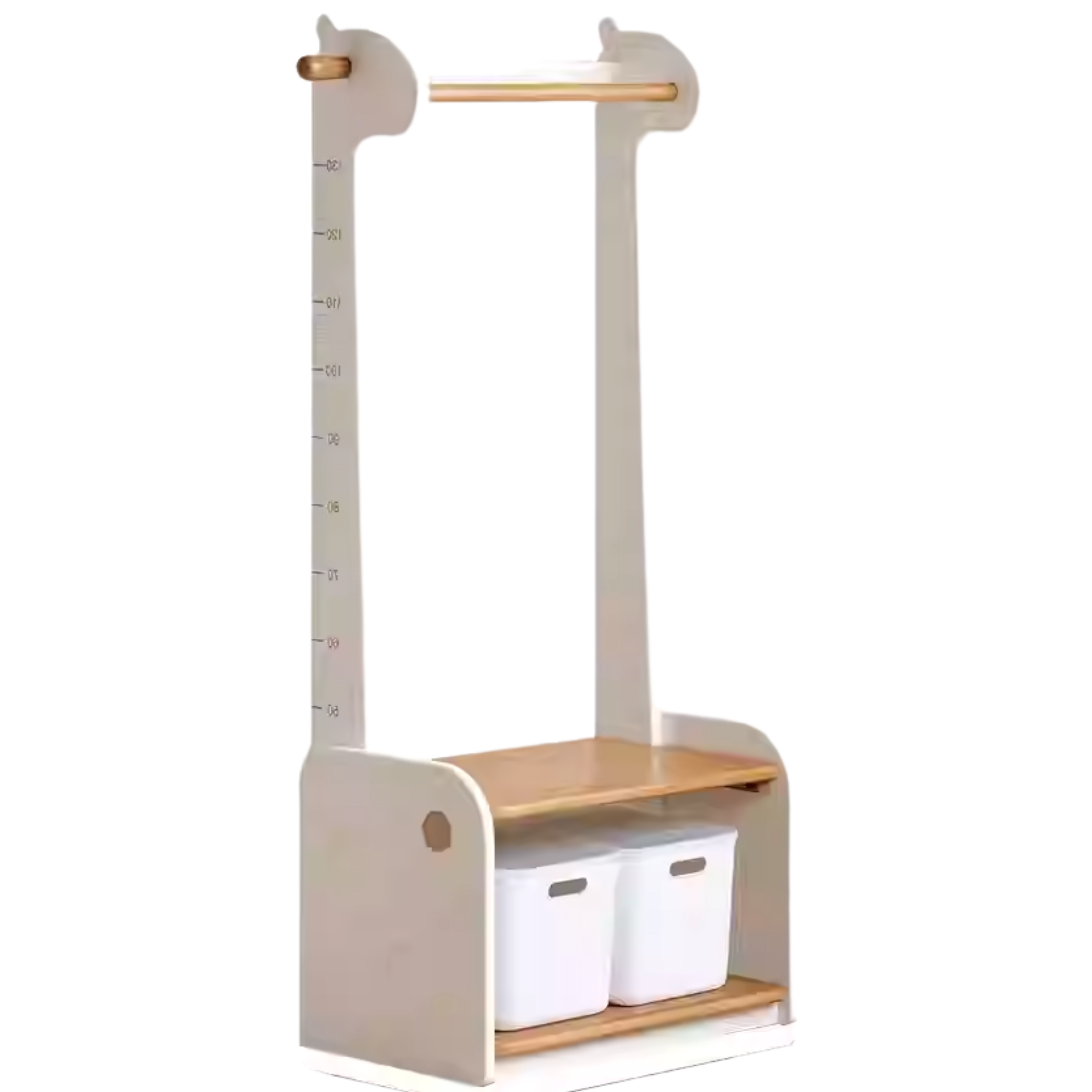 Beech, Solid Rubberwood Children's Coat Rack.