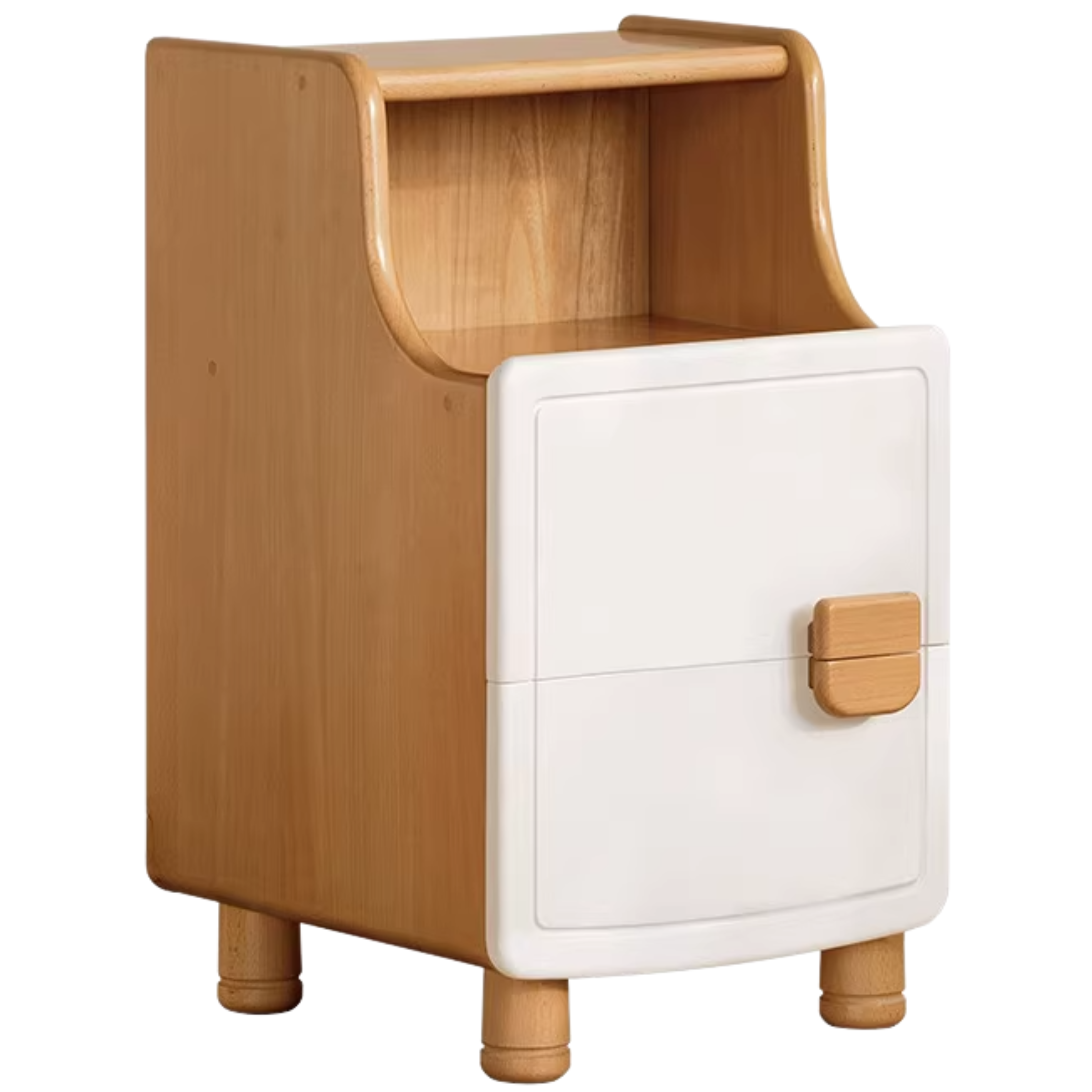 Beech Solid Wood Modern Kids Nightstand.