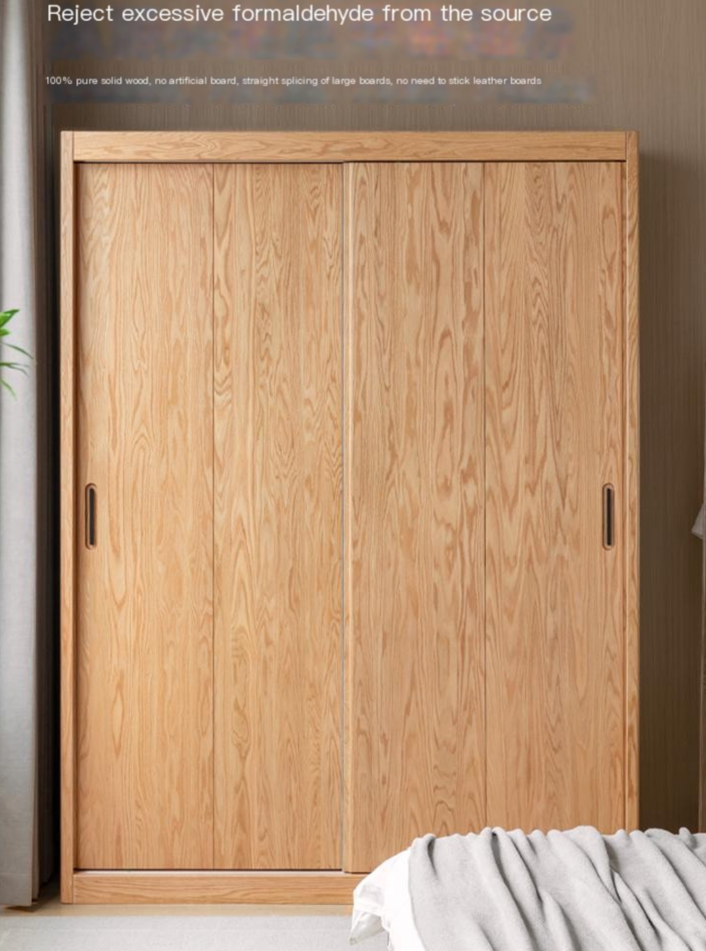 Oak, Ash Solid Wood Modern Wardrobe.