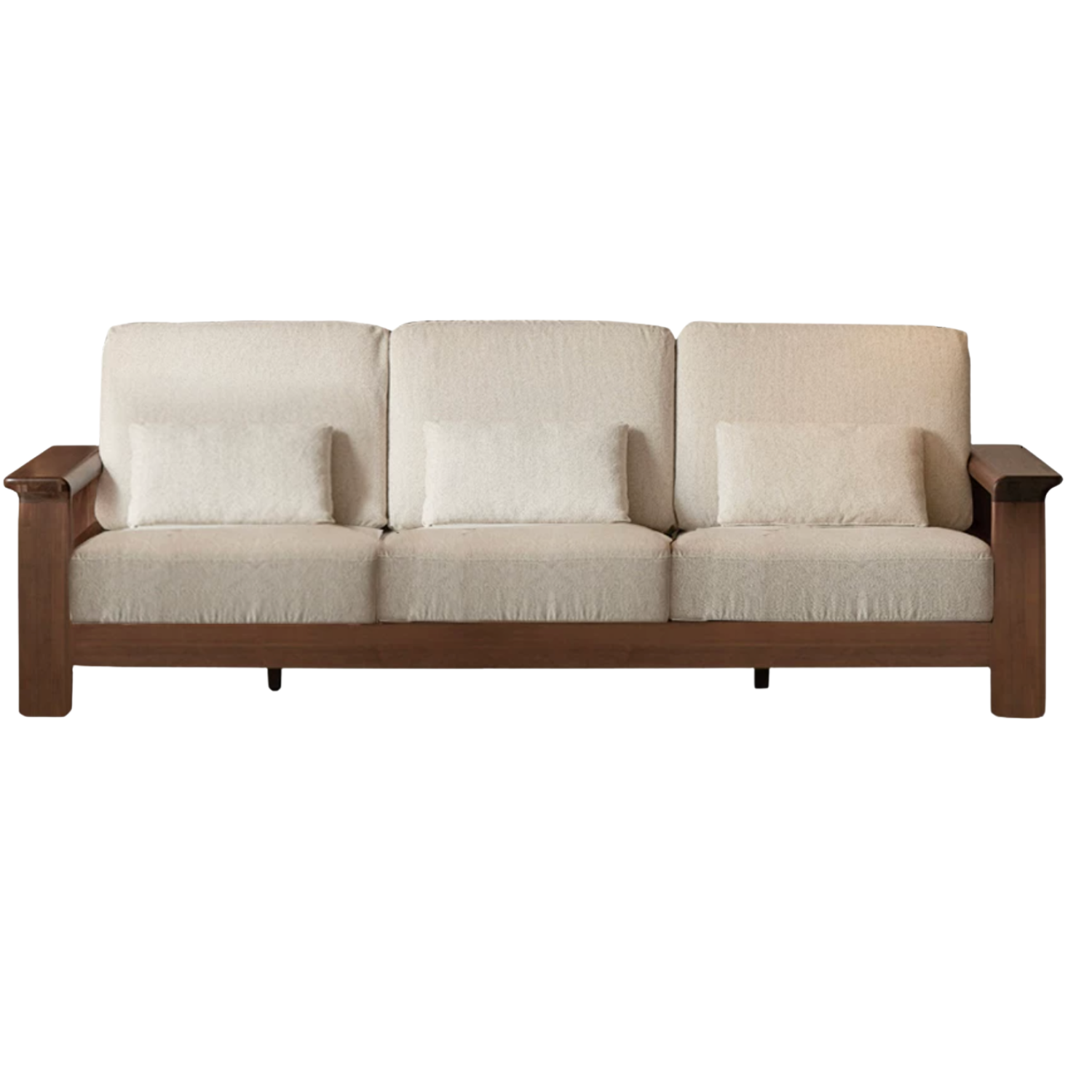 Black Walnut Solid Wood, Ash, Sandalwood, Genuine Leather, fabrics Designer Sofa with Deep, Structured Silhouette