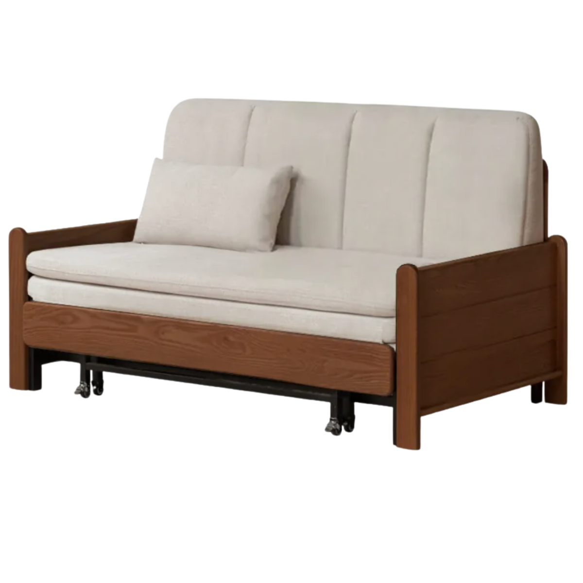 Oak, Ash Solid Wood Sleeper Sofa with Solid Wood Frame and Reclining Backrest