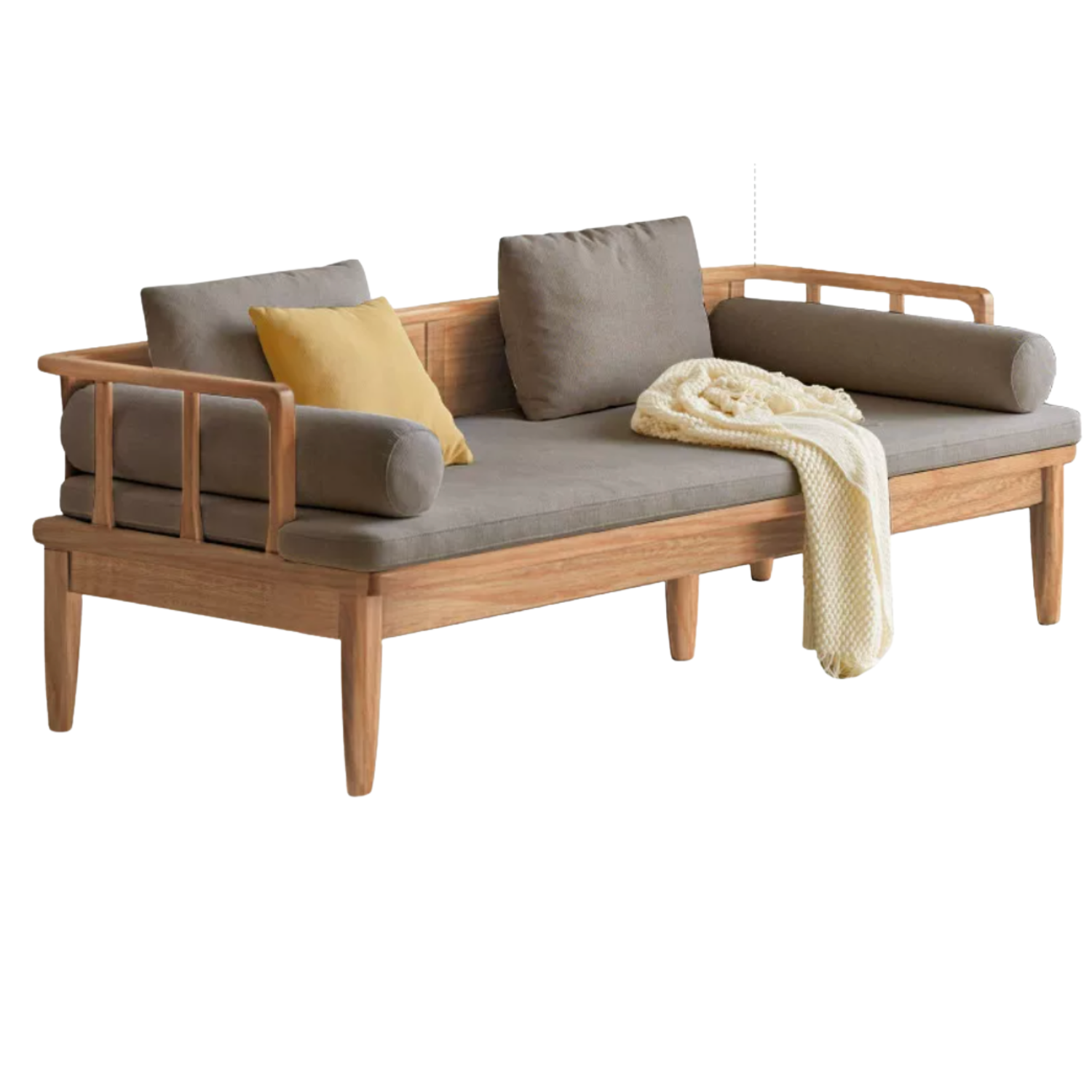 Black Walnut Solid Wood Winter and Summer Dual-use Sofa.
