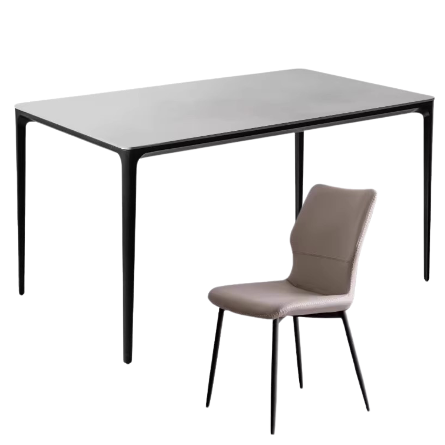 Metal Rock Plate Slate Italian Light Luxury Dining Table