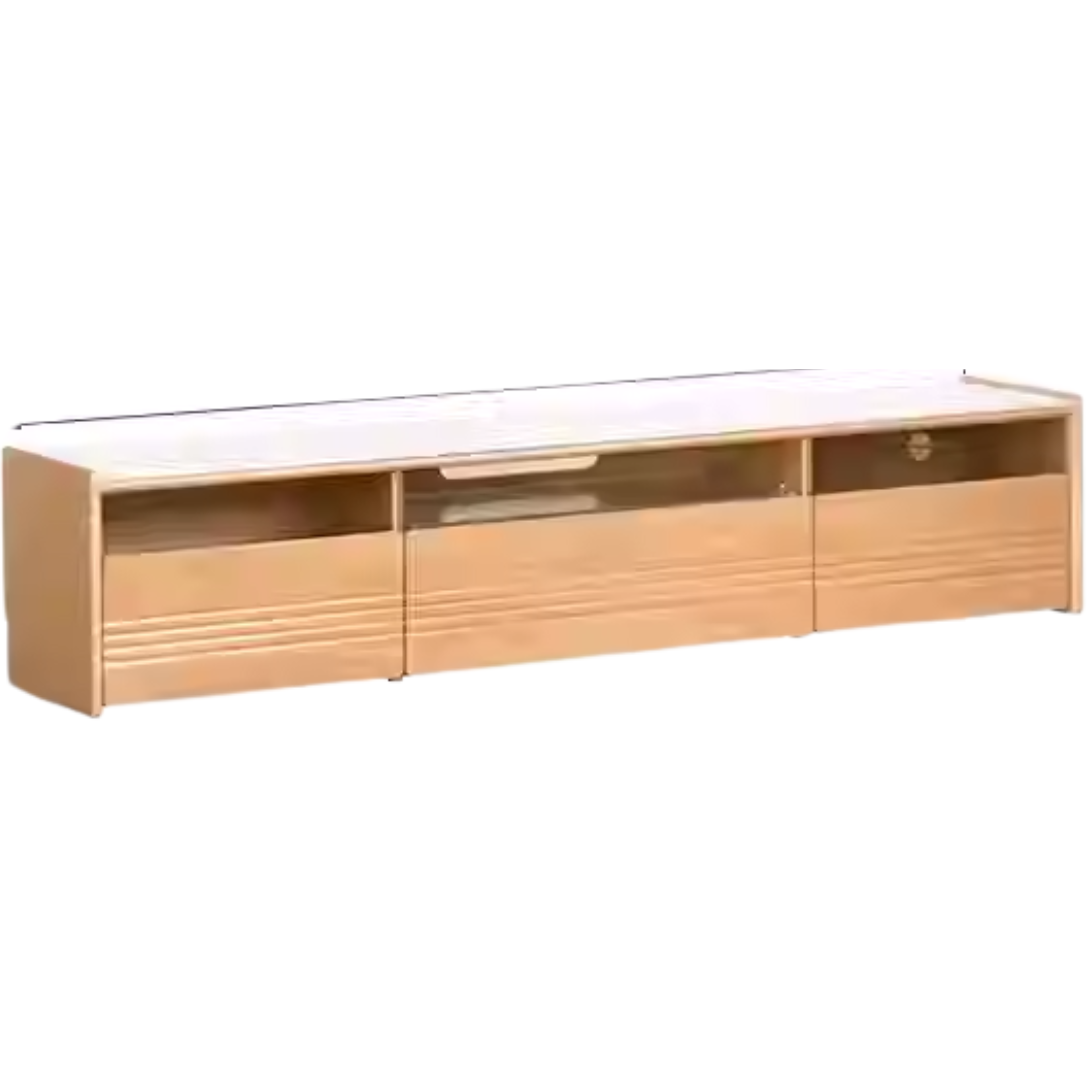 Pine Solid Wood Floor Rock Board TV Stand.