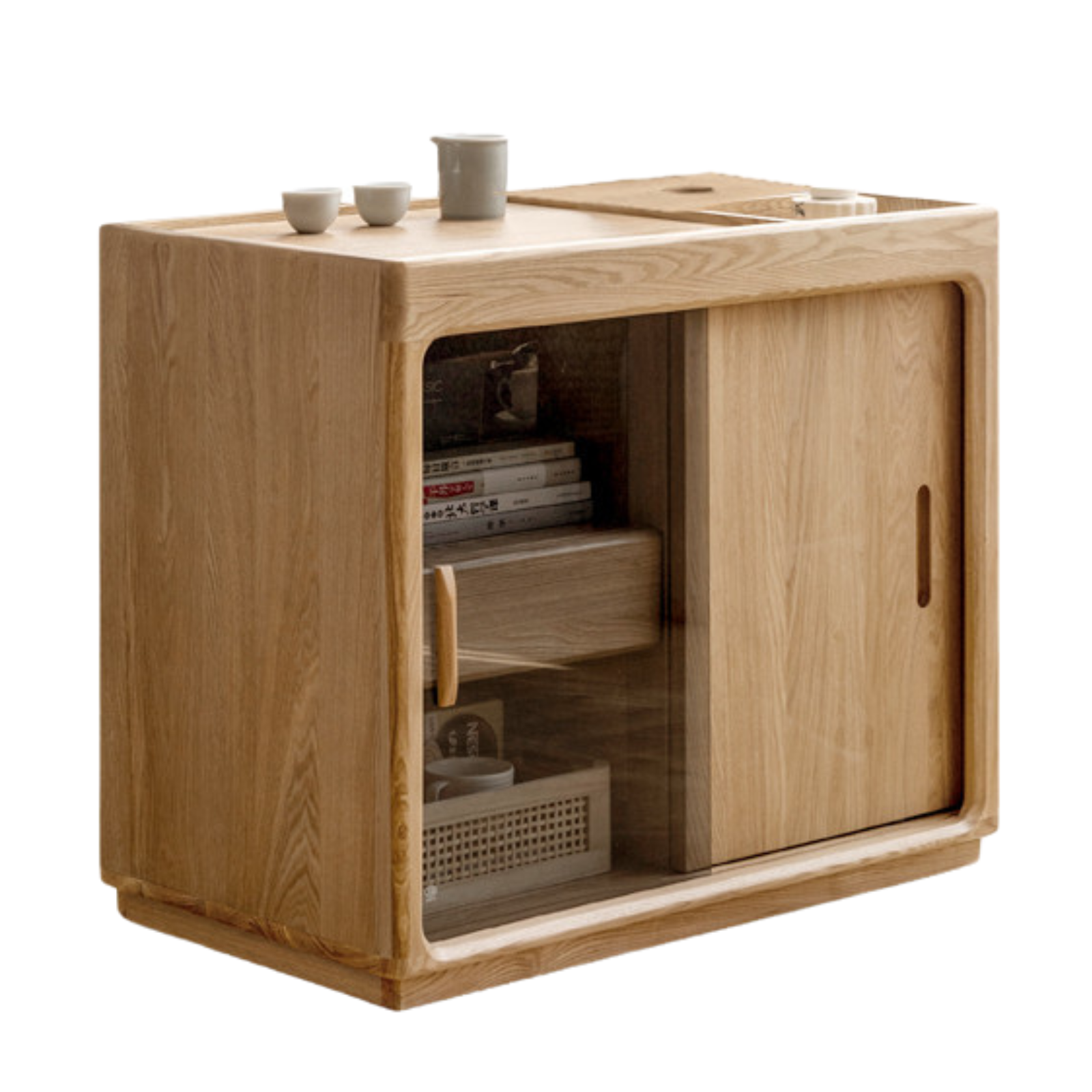 Oak, Ash Solid Wood Tea Maker Integrated Tea Table