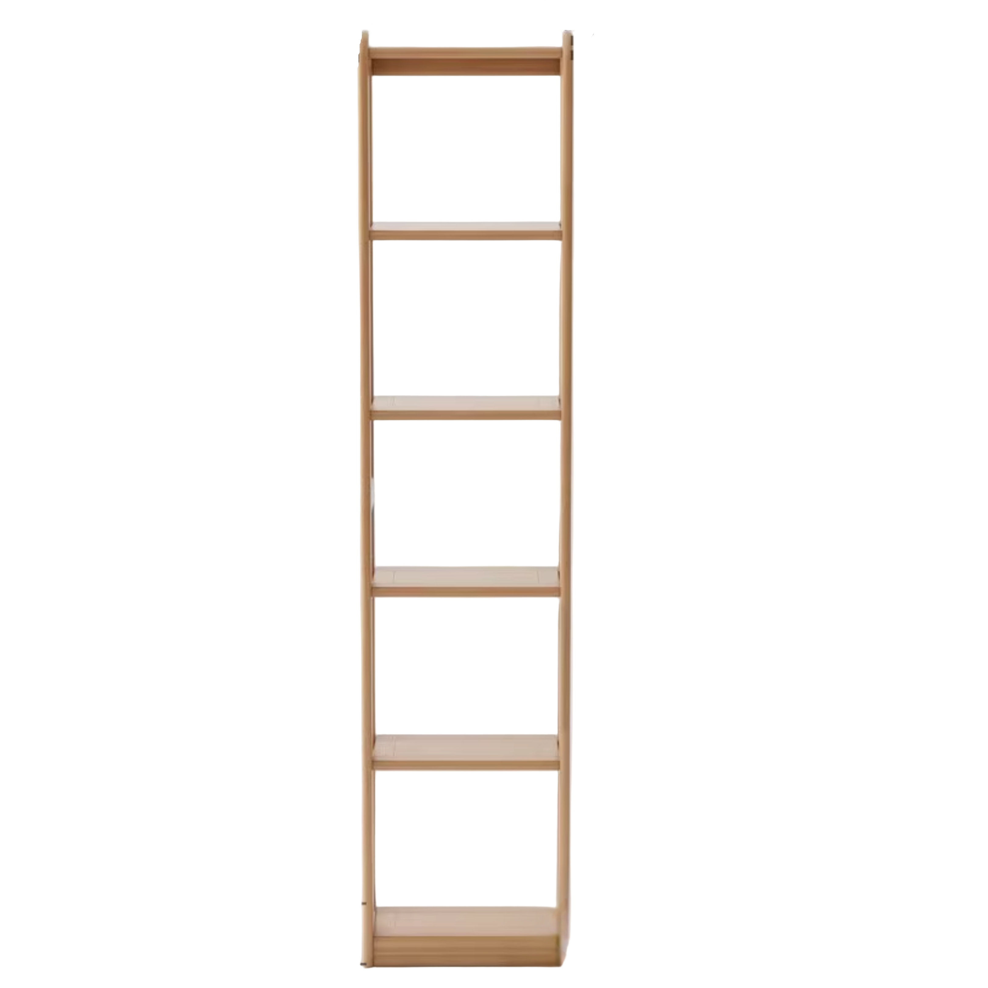Oak Solid Wood, Solid Rubberwood Modern Ultra-Thin Bookshelf