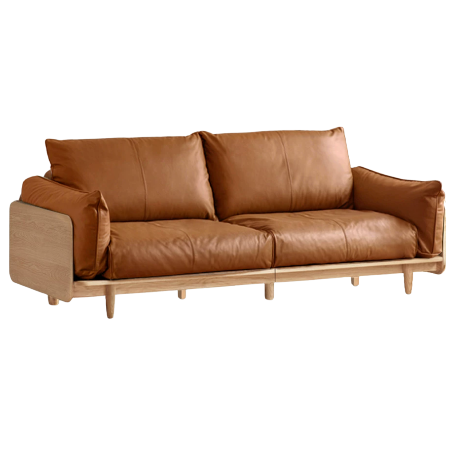 Oak, Ash Solid Wood genuine leather, fabric Sofa