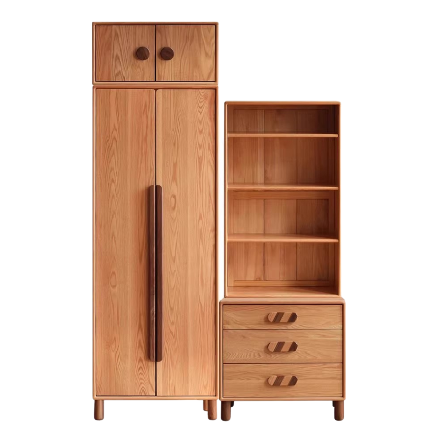 Oak Solid Wood Wardrobe Bookcase Free Combination
