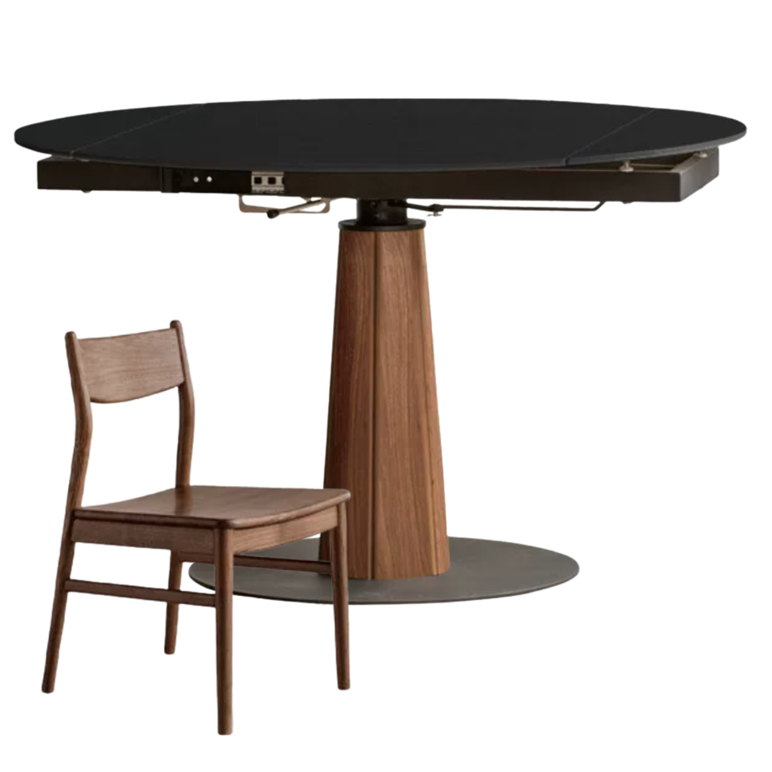 Cherry, Black Walnut, Ash Solid Wood Folding Retro Rock Plate Dining Table