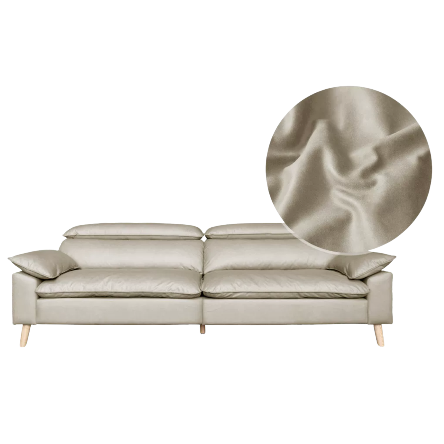 Fabric High Back Straight Sofa Modern