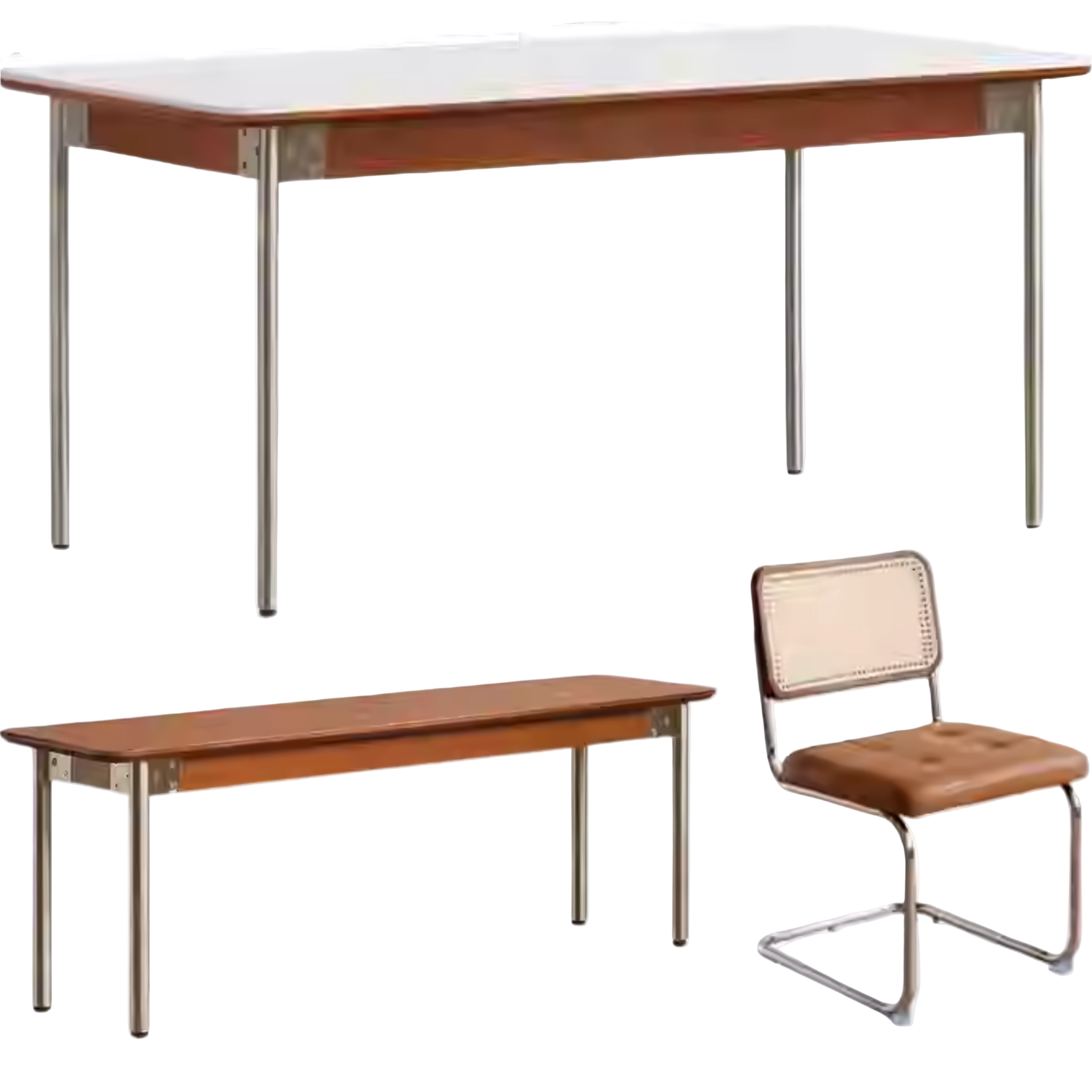 Poplar Solid Wood Bauhaus Dining Table
