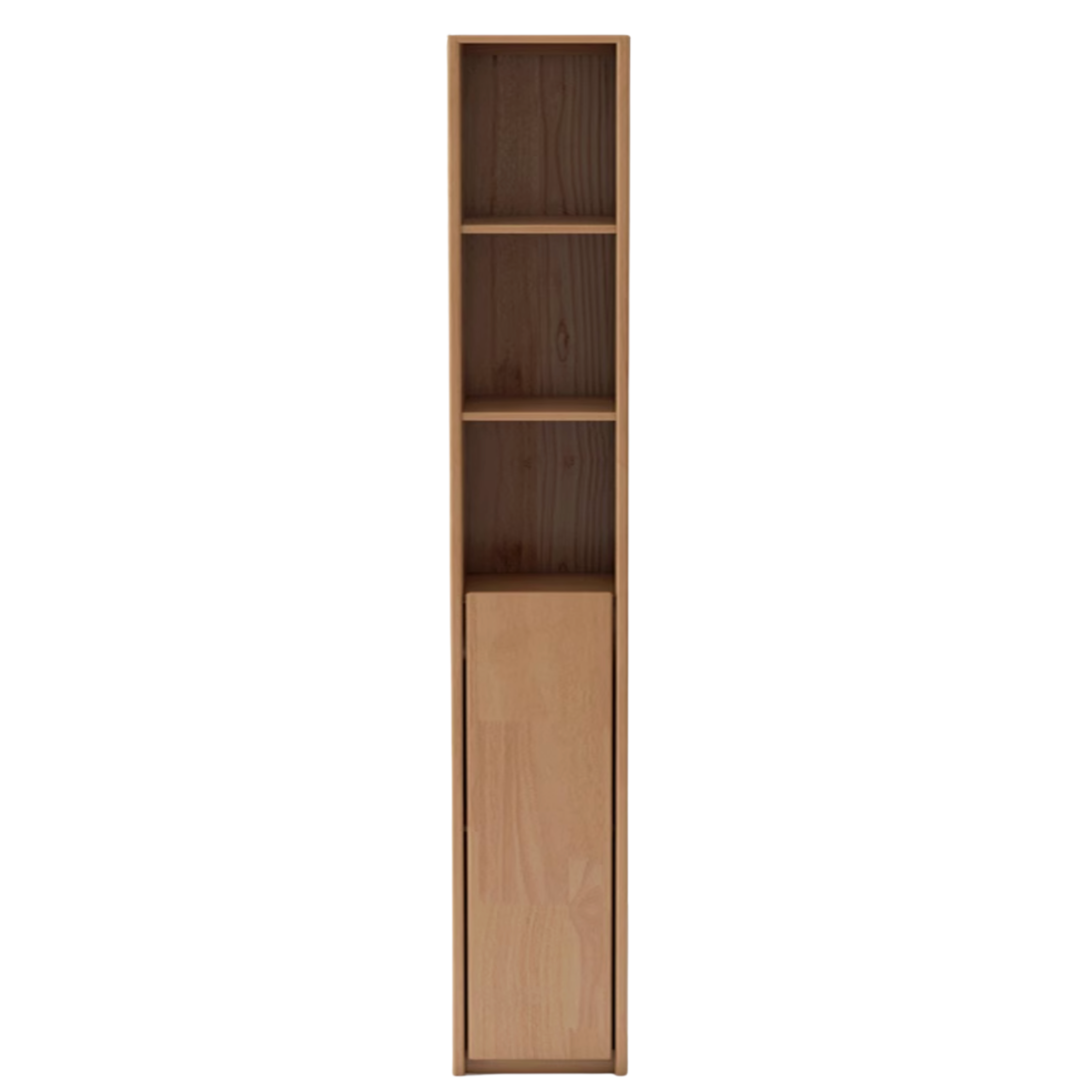 Oak, Solid Rubberwood Ultra Narrow Bookcase