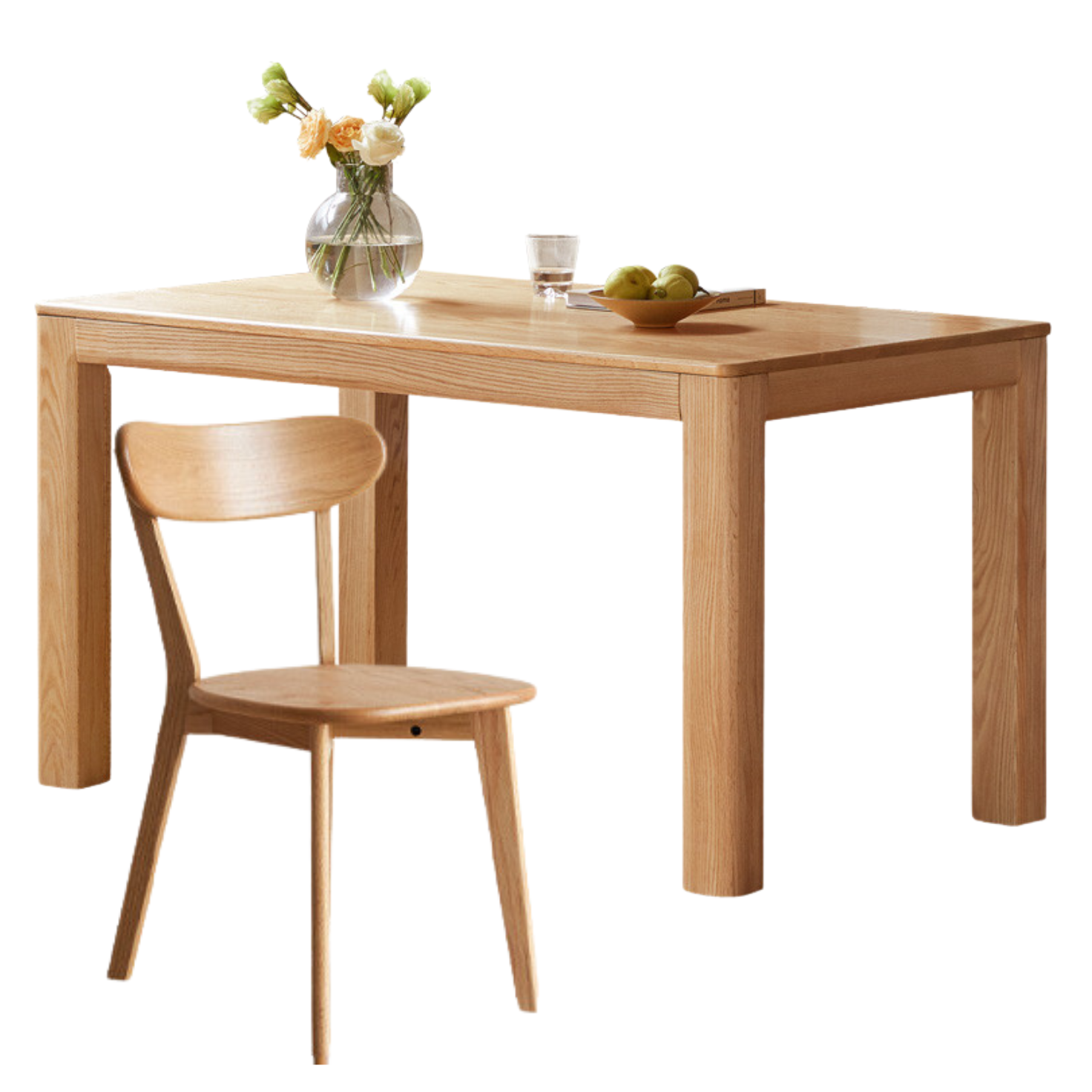 Oak Solid Wood Simple Shape Dining Table