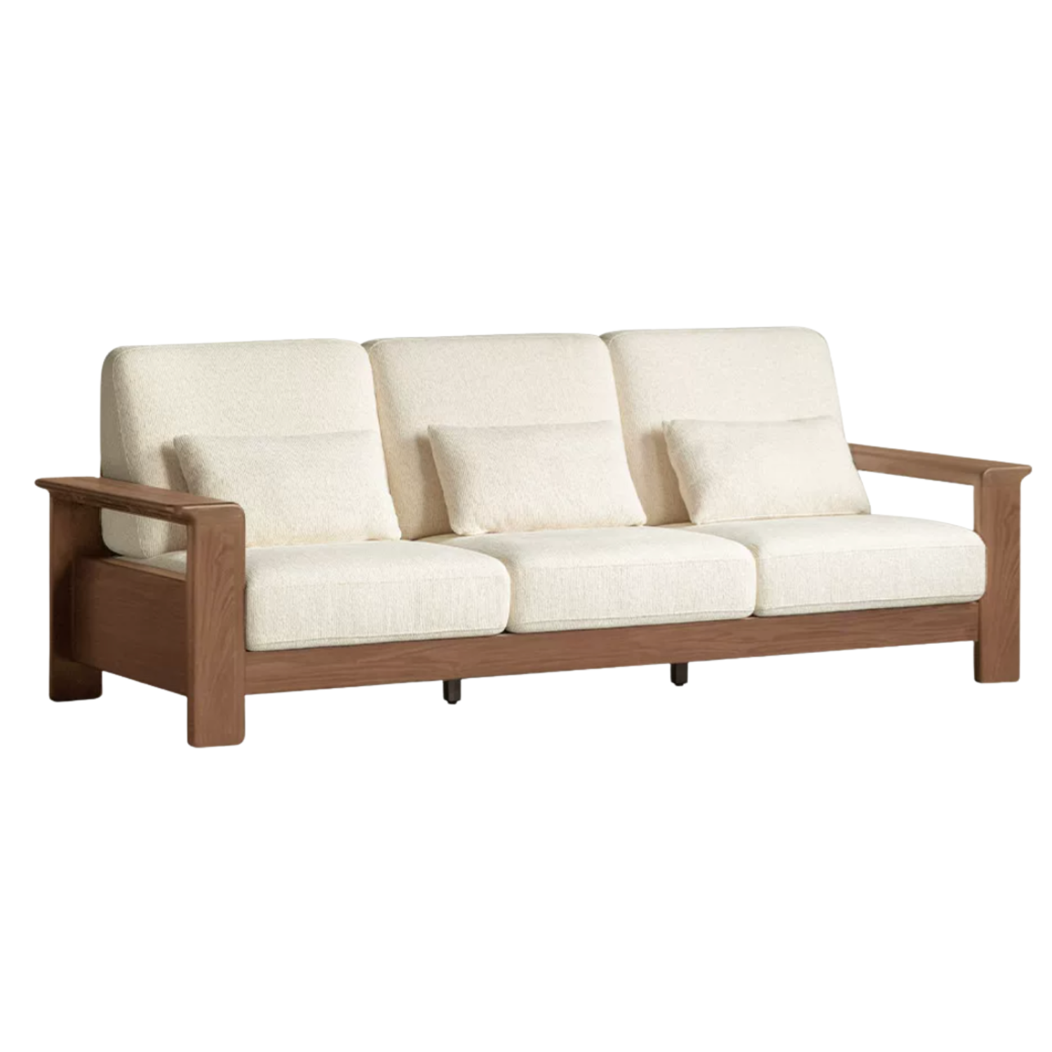 Black Walnut Solid Wood, Ash, Sandalwood, Genuine Leather, fabrics Designer Sofa with Deep, Structured Silhouette