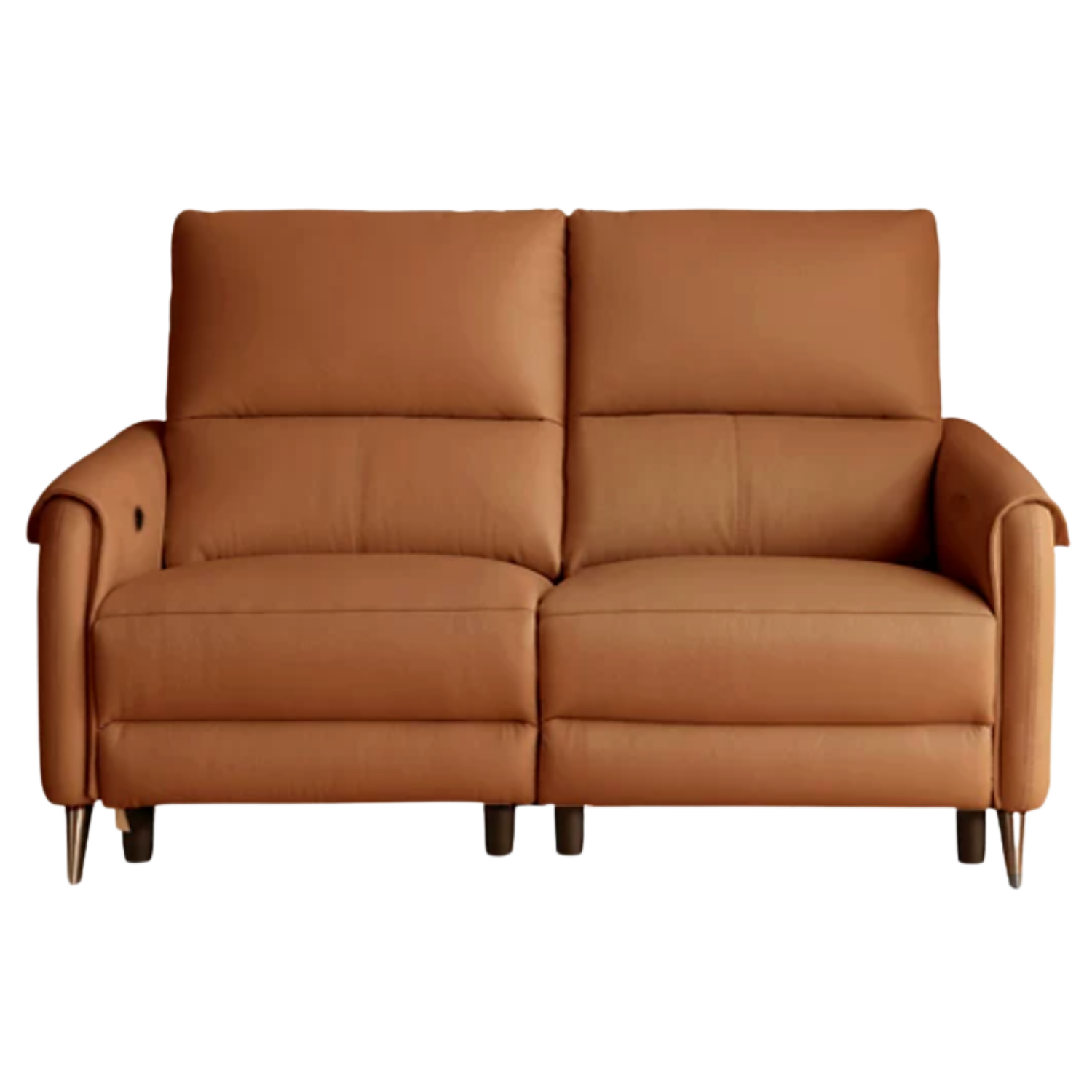 Genuine Leather Power Reclining Sofa with Wall-Hugger Track Arms