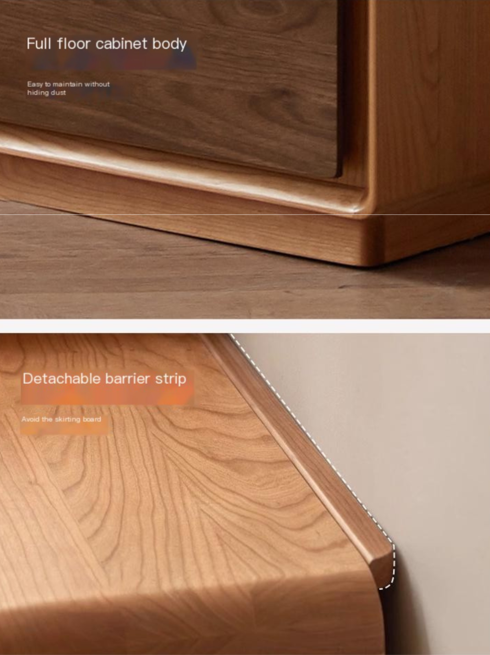 Black Walnut, Cherry Solid Wood Modern Drawer Cabinet.