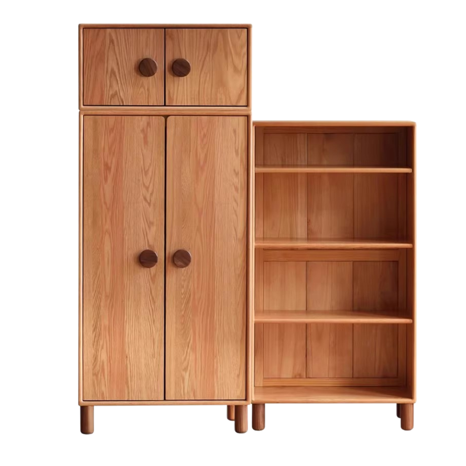 Oak Solid Wood Wardrobe Bookcase Free Combination