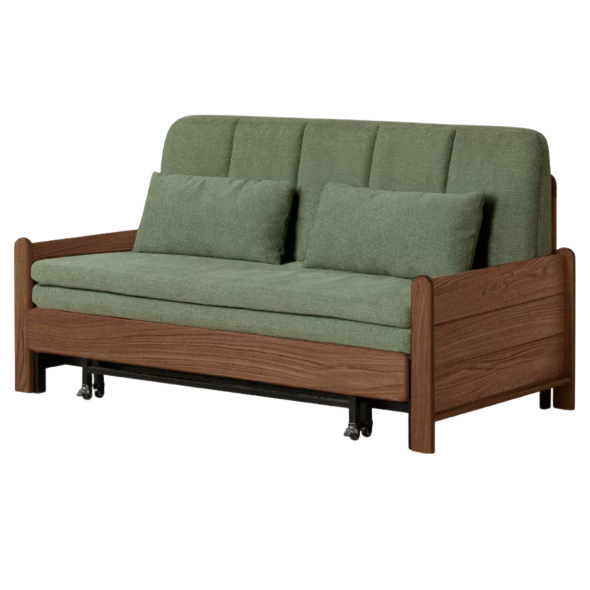 Oak, Ash Solid Wood Sleeper Sofa with Solid Wood Frame and Reclining Backrest