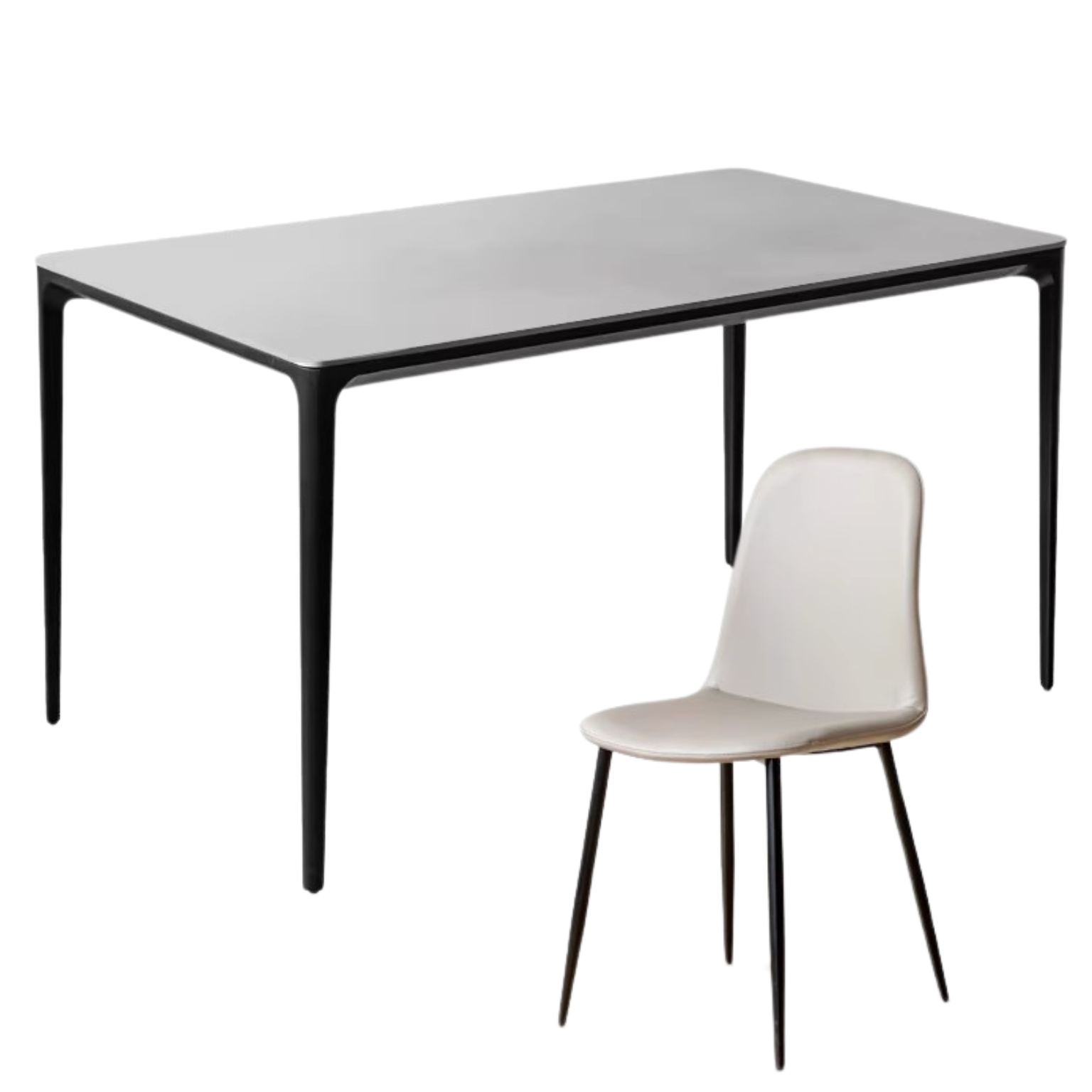 Metal Rock Plate Slate Italian Light Luxury Dining Table