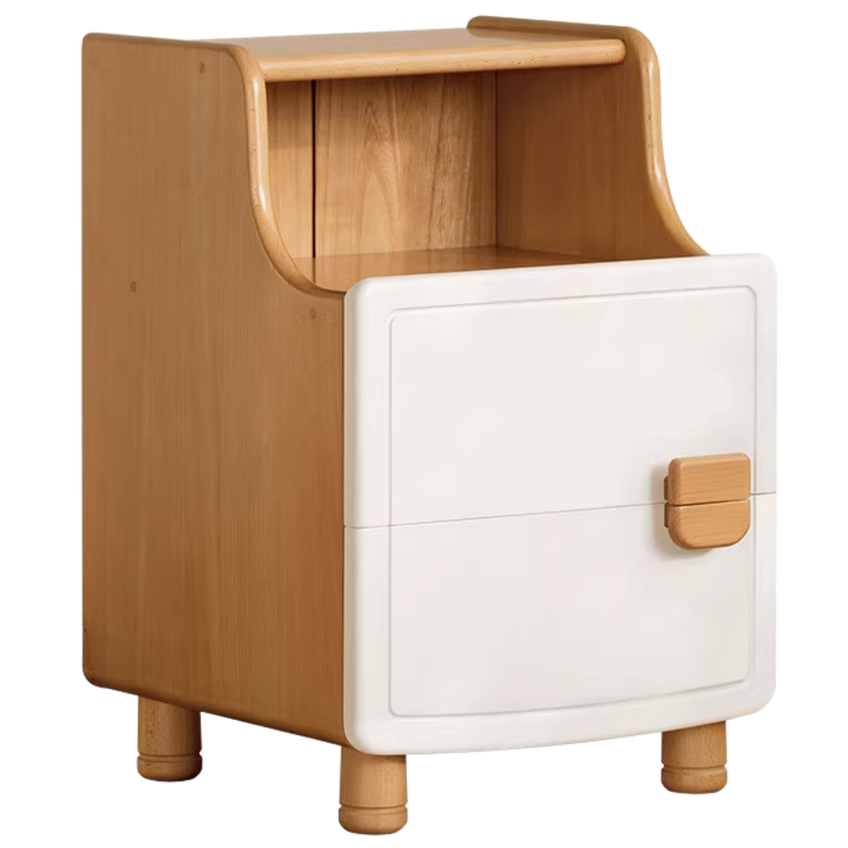 Beech Solid Wood Modern Kids Nightstand.