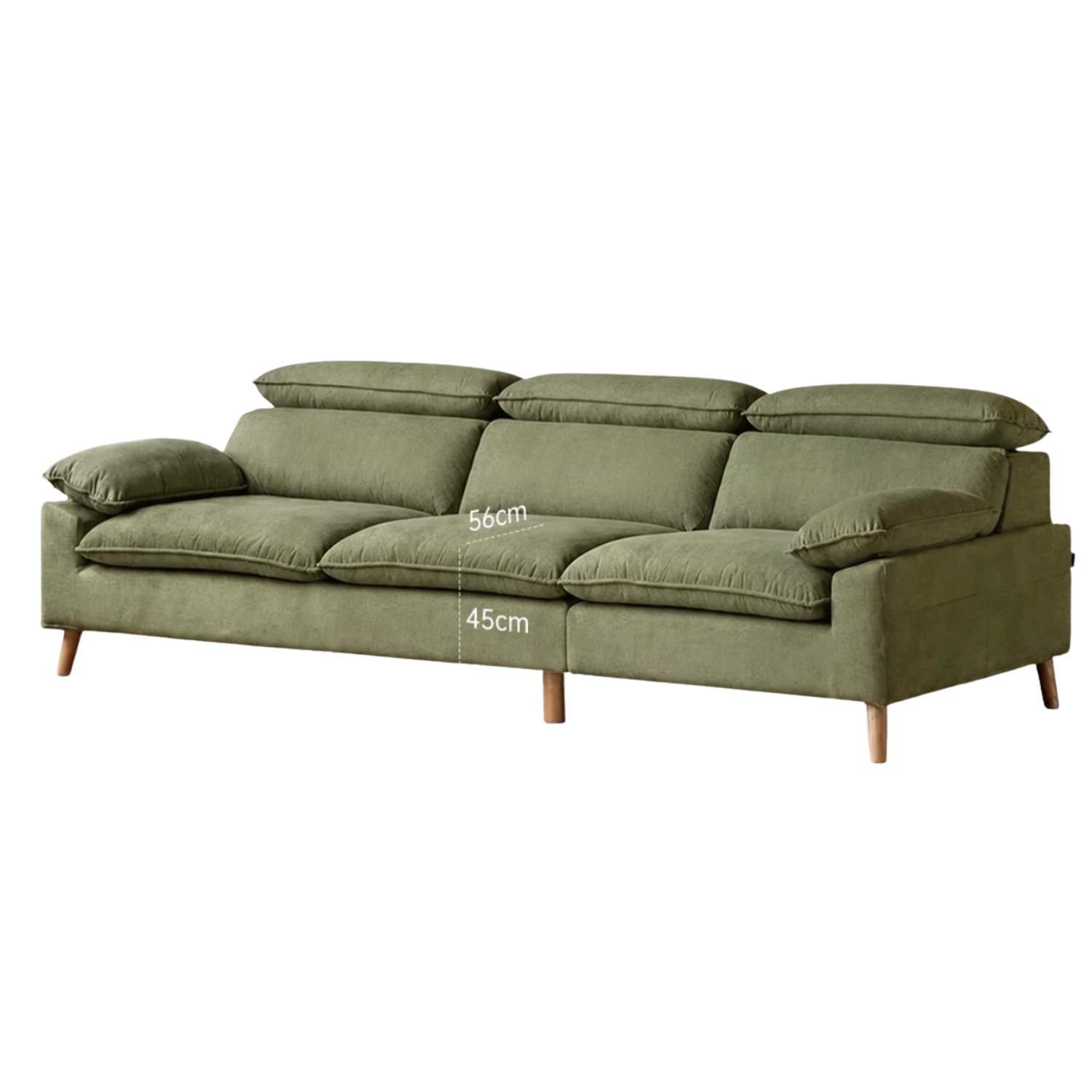 Fabric High Back Straight Sofa Modern