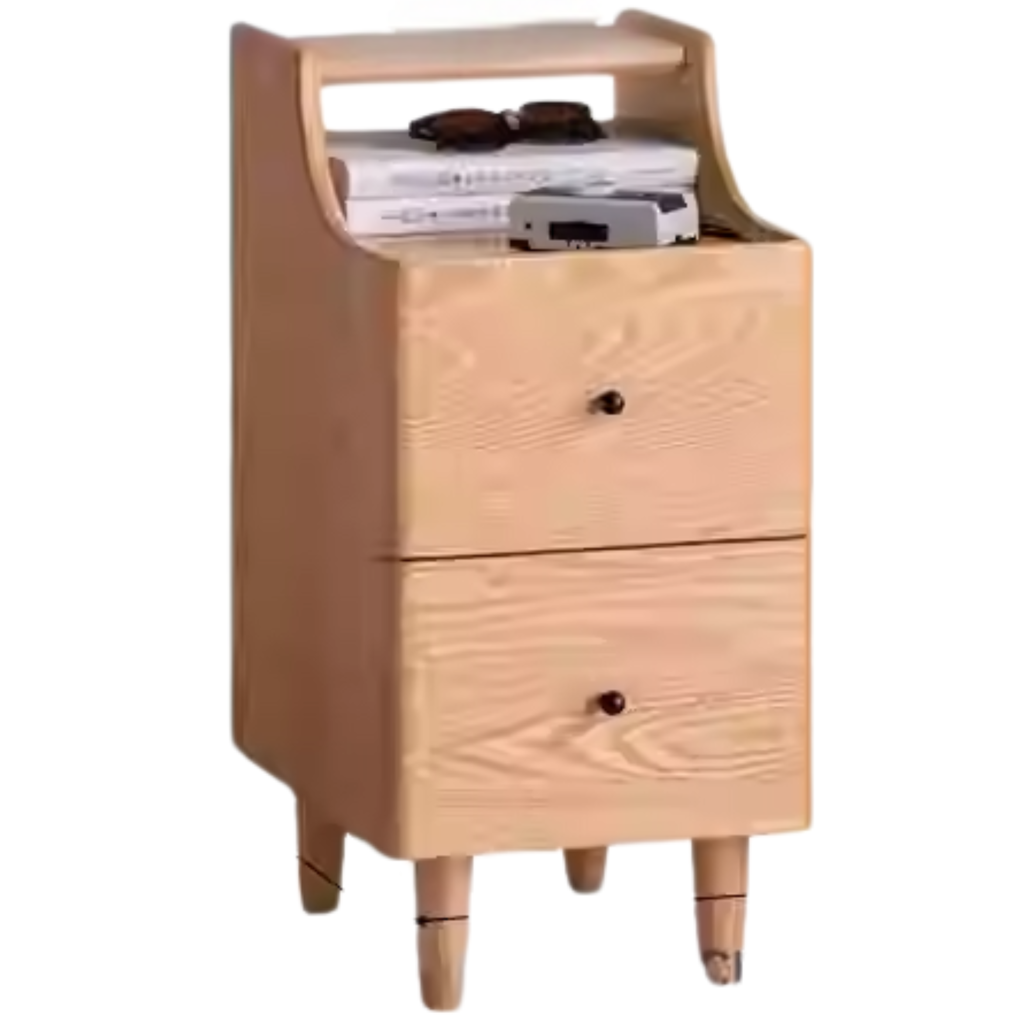 Ash, Oak Solid Wood, Solid RubberWood Modern Nightstand.