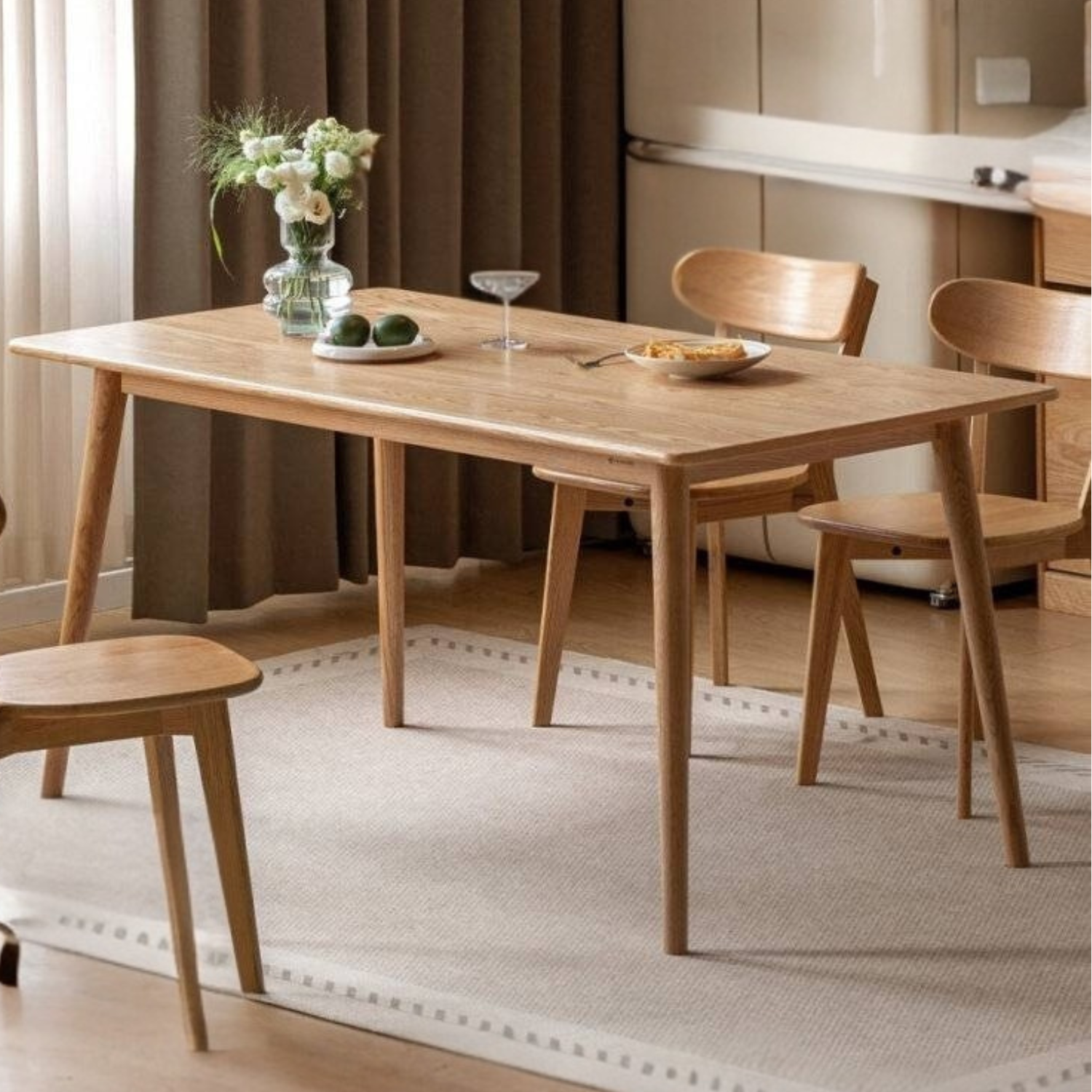 Oak Solid Wood Modern Dining Table