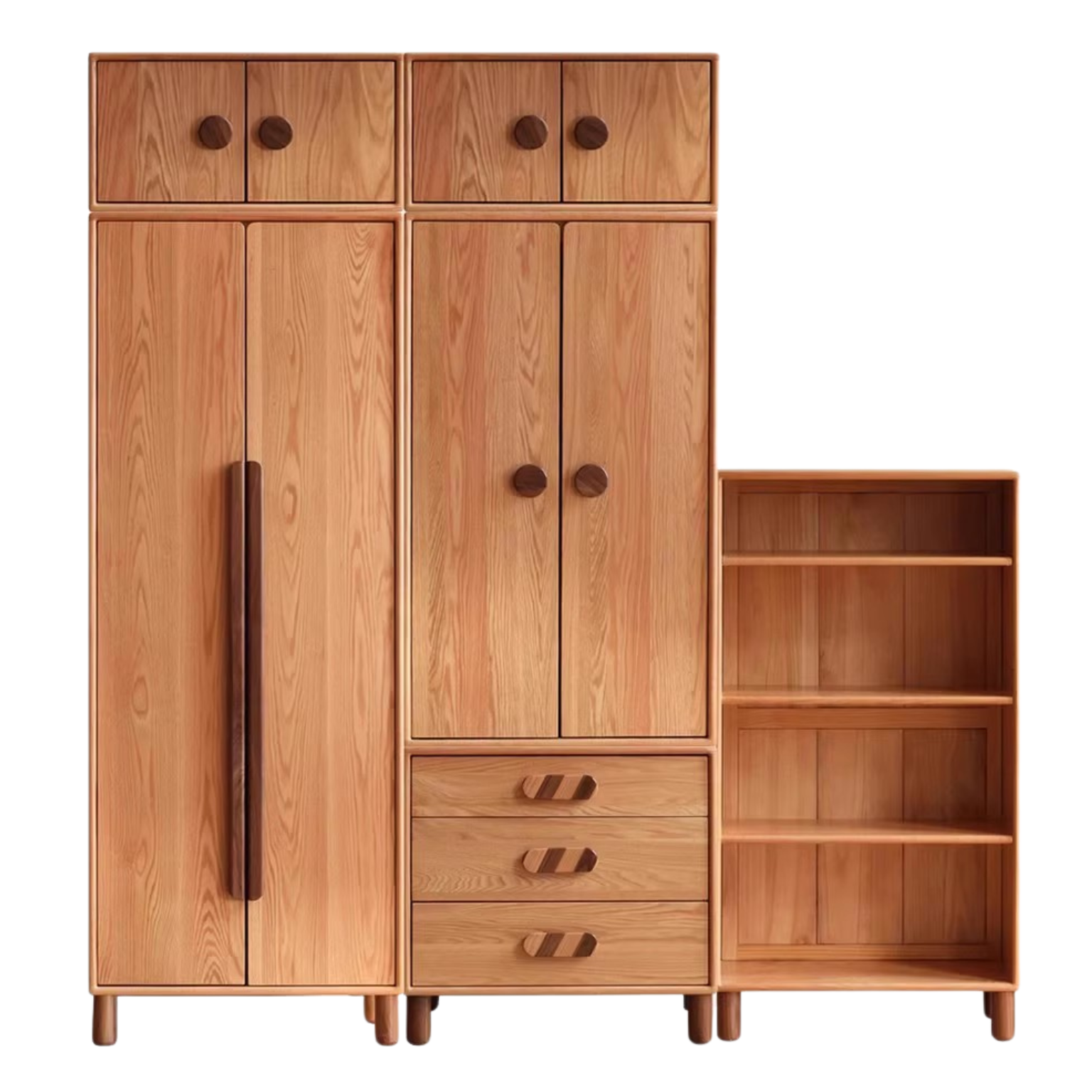 Oak Solid Wood Wardrobe Bookcase Free Combination