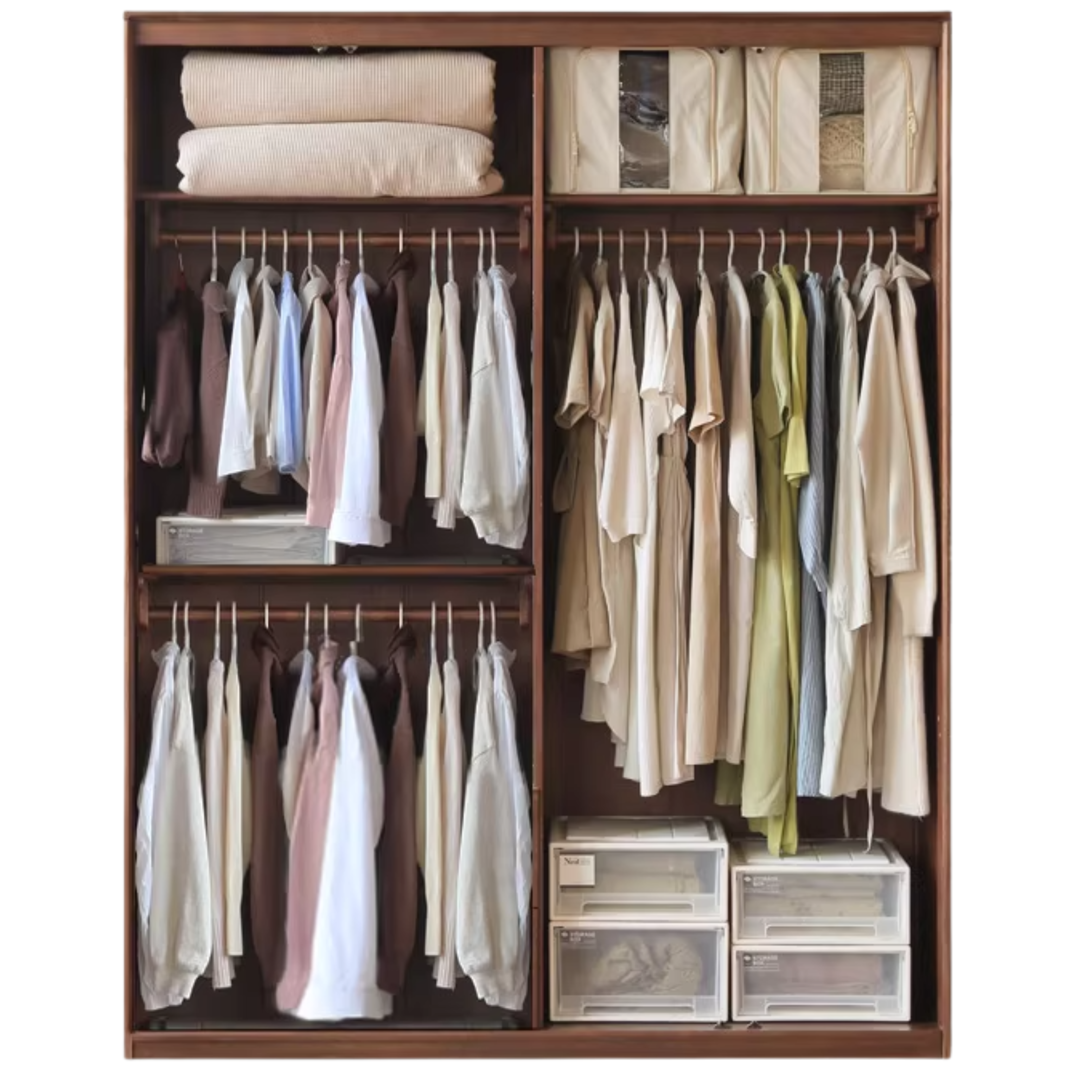 Black Walnut Solid Wood Large Wardrobe