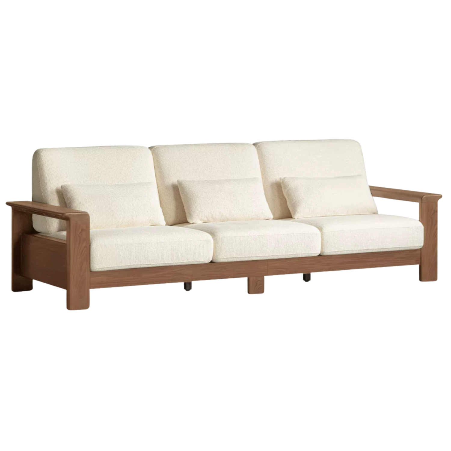 Black Walnut Solid Wood, Ash, Sandalwood, Genuine Leather, fabrics Designer Sofa with Deep, Structured Silhouette