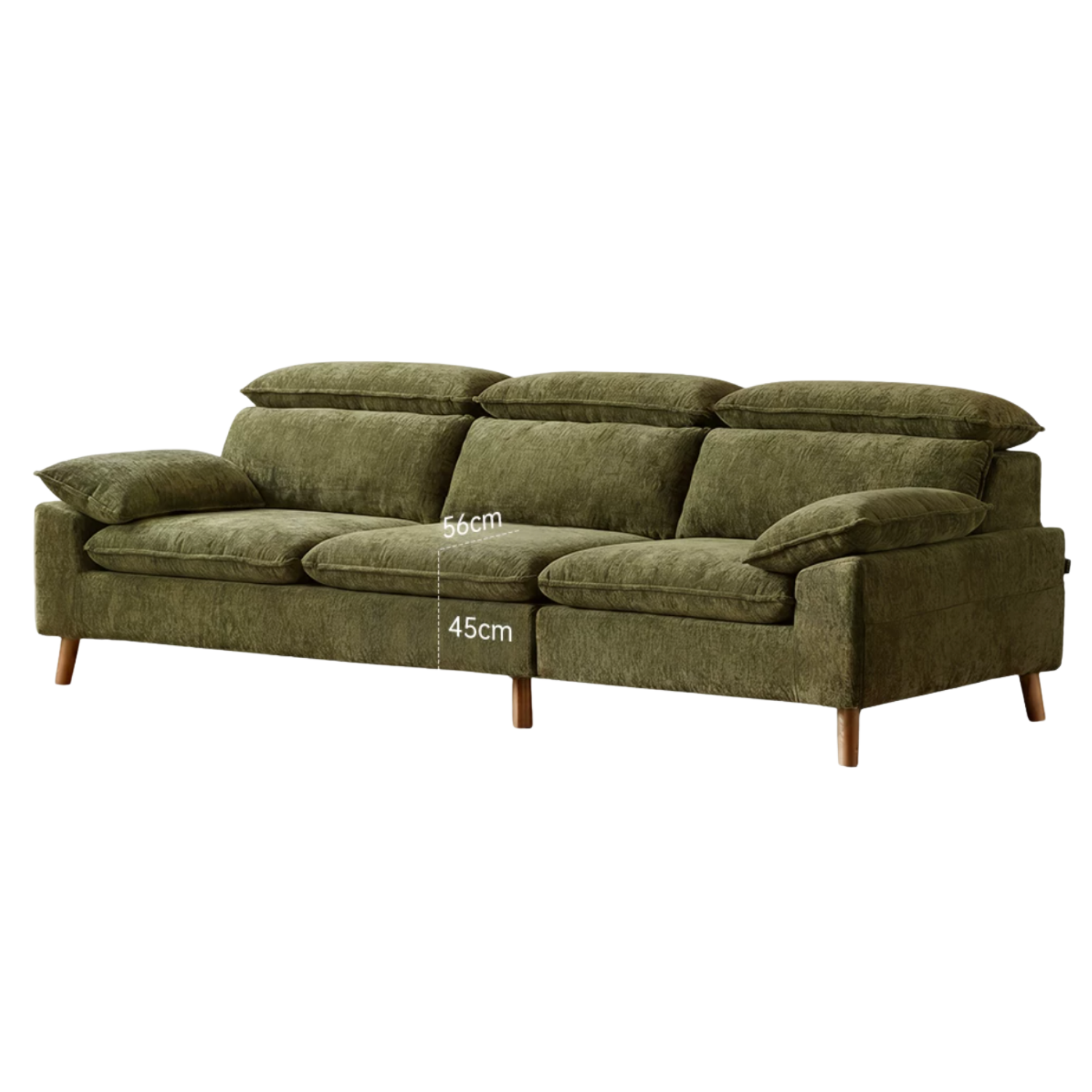 Fabric High Back Straight Sofa Modern