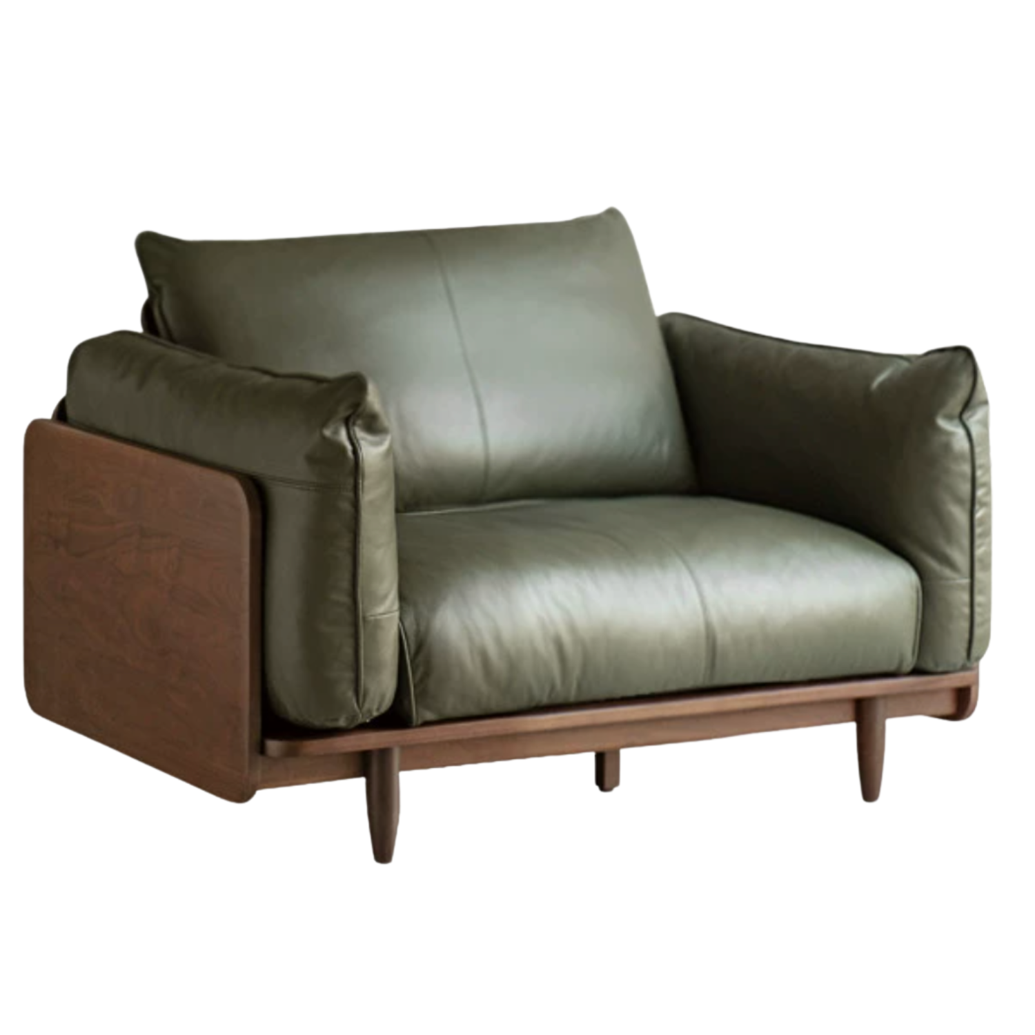 Black Walnut Solid Wood,Solid Sandalwood Genuine leather, fabric Sofa