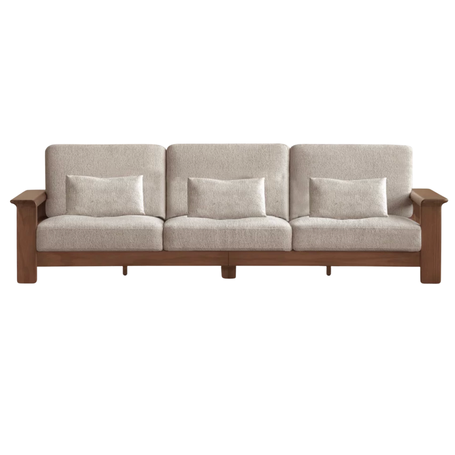 Black Walnut Solid Wood, Ash, Sandalwood, Genuine Leather, fabrics Designer Sofa with Deep, Structured Silhouette