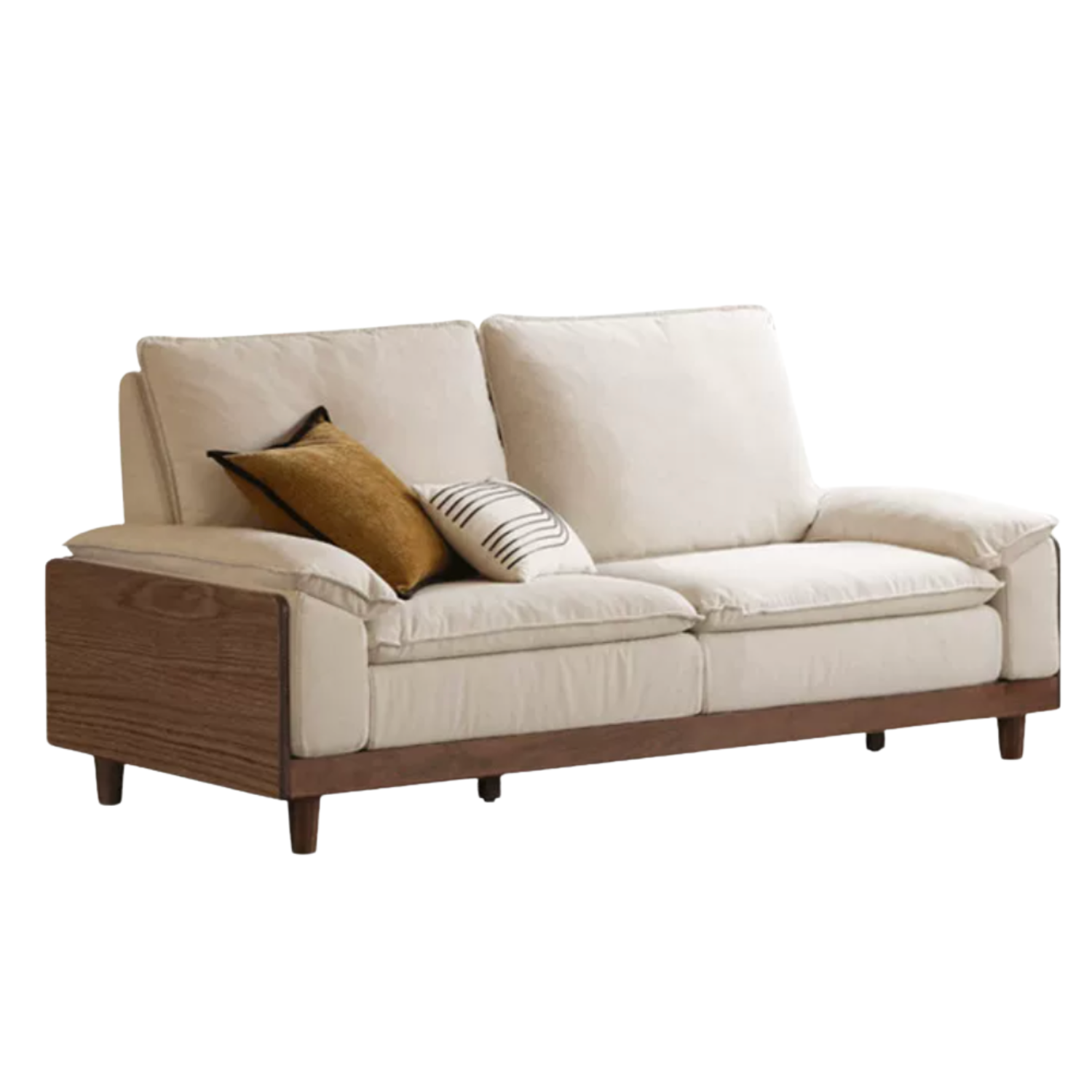 Black Walnut, Ash Solid Wood High Back Sofa