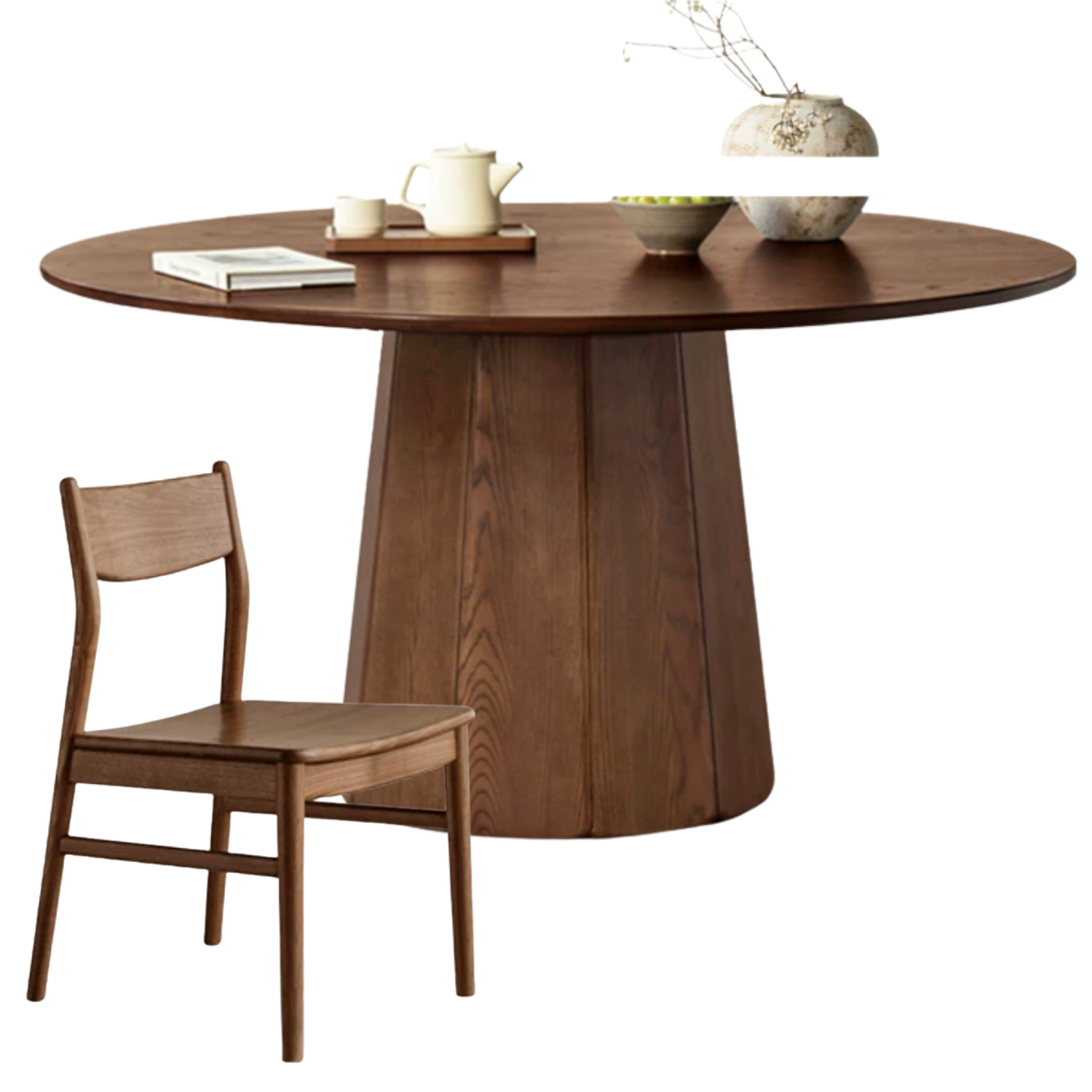 Ash, Black Walnut Solid Wood Modern Large Dining Table