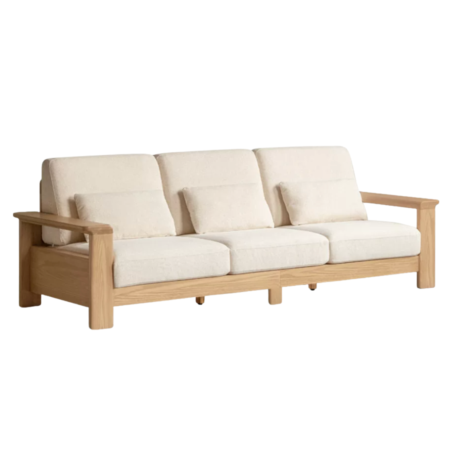 Ash solid Wood Lounge Sofa with Elevated Comfort Design